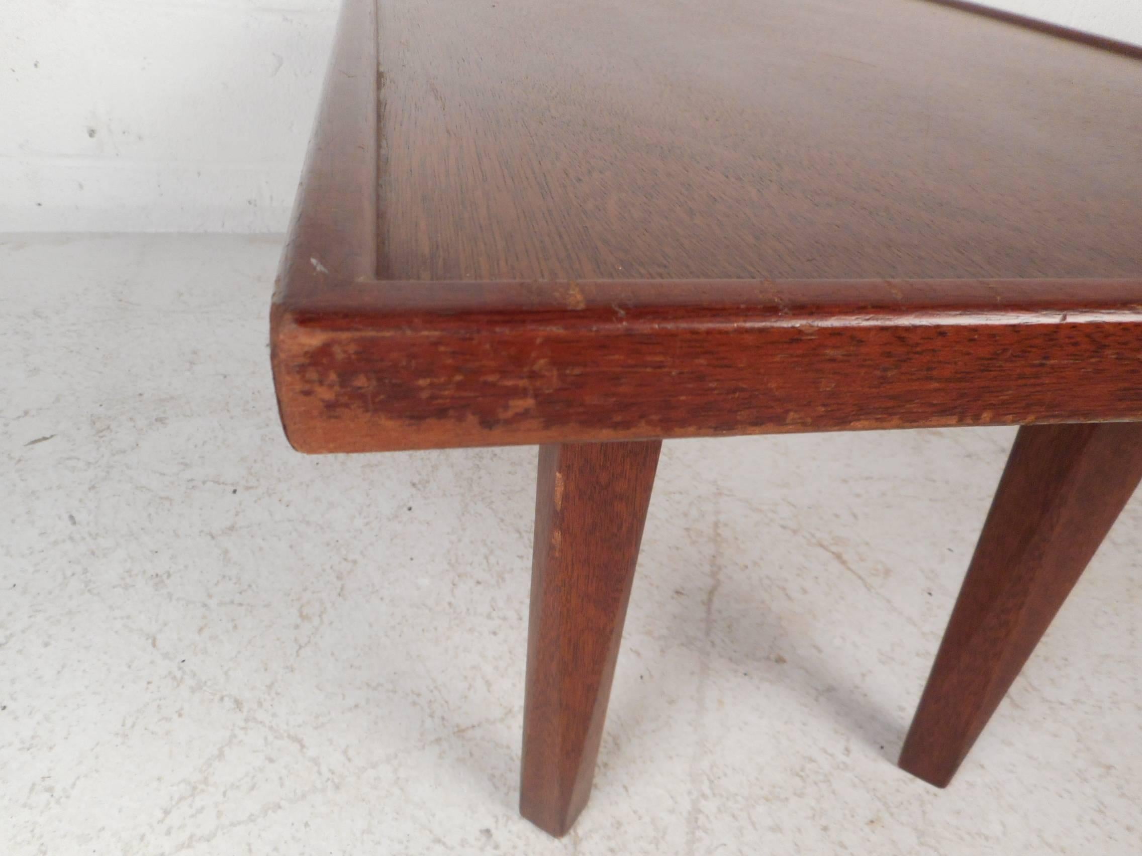 Late 20th Century Midcentury Walnut Coffee Table For Sale