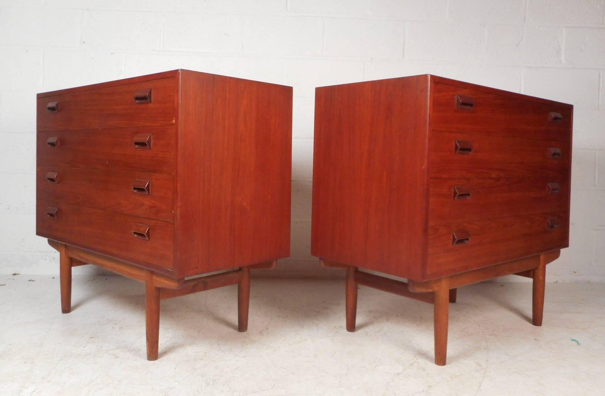 Pair of Mid-Century Modern Borge Mogensen Danish Teak Chests In Good Condition In Brooklyn, NY