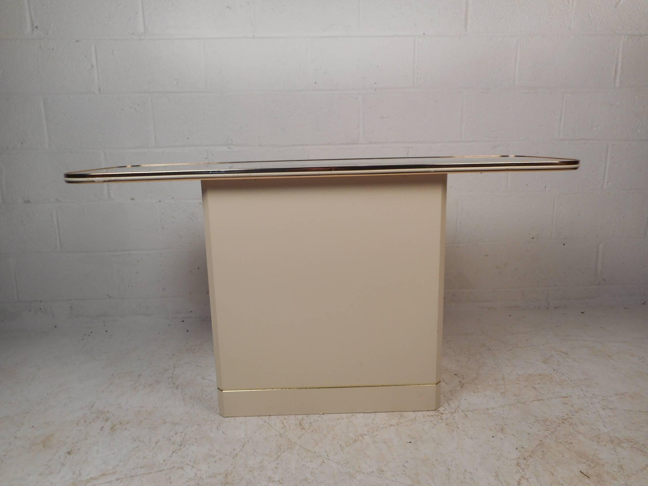 Late 20th Century Mid-century Mirror Top Console Table For Sale
