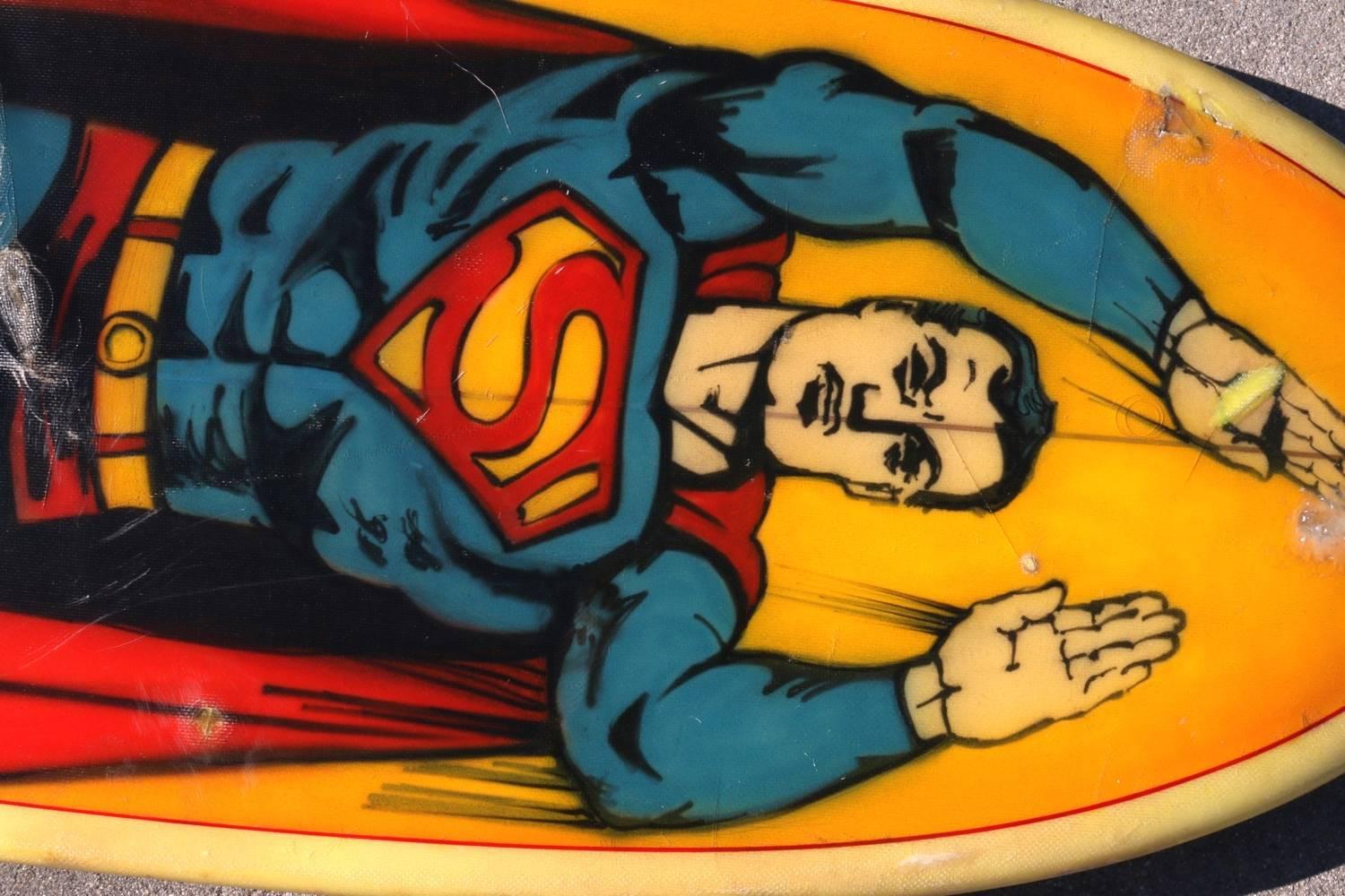 Mid-Century Modern All Original 1970s Superman Pocket Rocket Surfboard