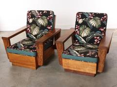 Pair of 1940s Hawaiian Koa Wood Club Chair