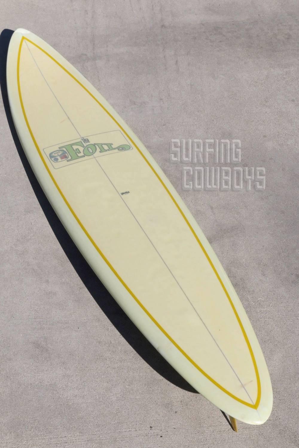 Mid-Century Modern Original clear deck Bing Foil Hawaii Surfboard with glassed in fin, circa 1965 For Sale