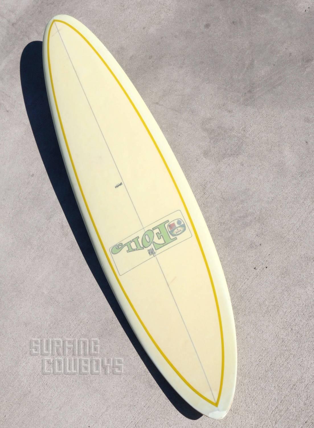 American Original clear deck Bing Foil Hawaii Surfboard with glassed in fin, circa 1965 For Sale