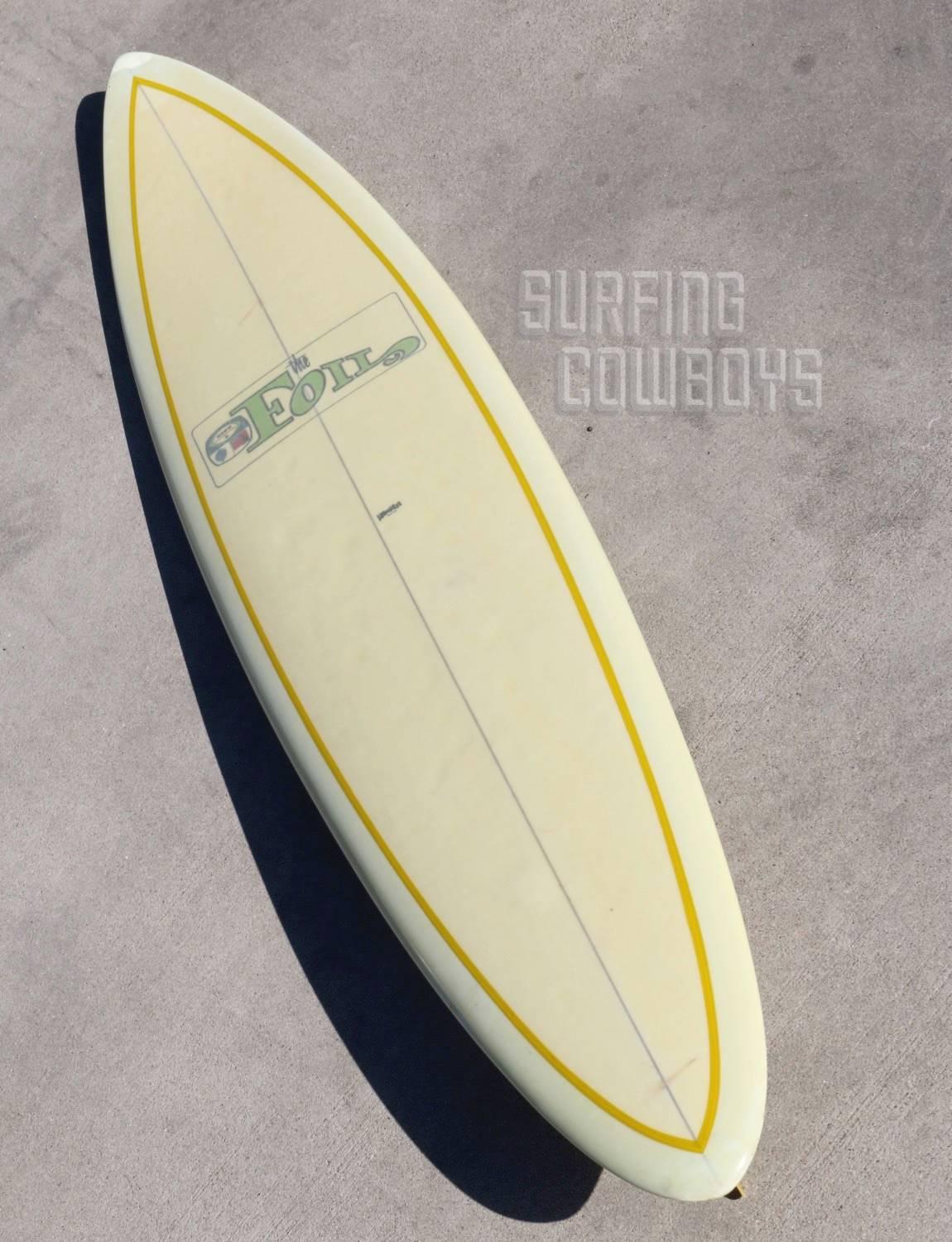 Original clear deck Bing Foil Hawaii Surfboard with glassed in fin, circa 1965 In Excellent Condition For Sale In Los Angeles, CA