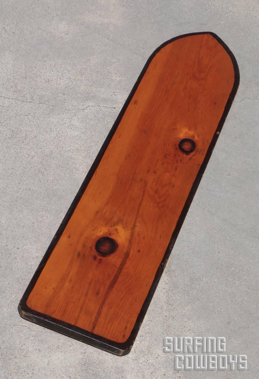 Folk Art Solid Wood Surfboard, circa 1920s, Hand Shaped, All Original  For Sale