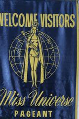 Miss Universe Pageant Welcome Banner, All Original, circa 1952, Long Beach CA