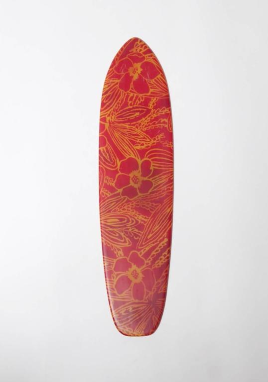 Six Colorful Fiberglass Skateboard Decks Made from Vintage Fabrics