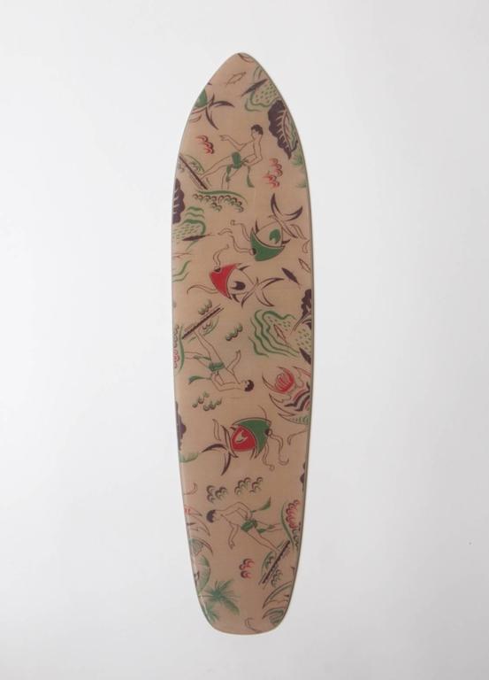 Six Colorful Fiberglass Skateboard Decks Made from Vintage Fabrics