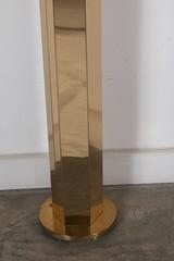 Impressive Pair of Brass Casella Torchieres, 1970s, Rare Octagonal Shape