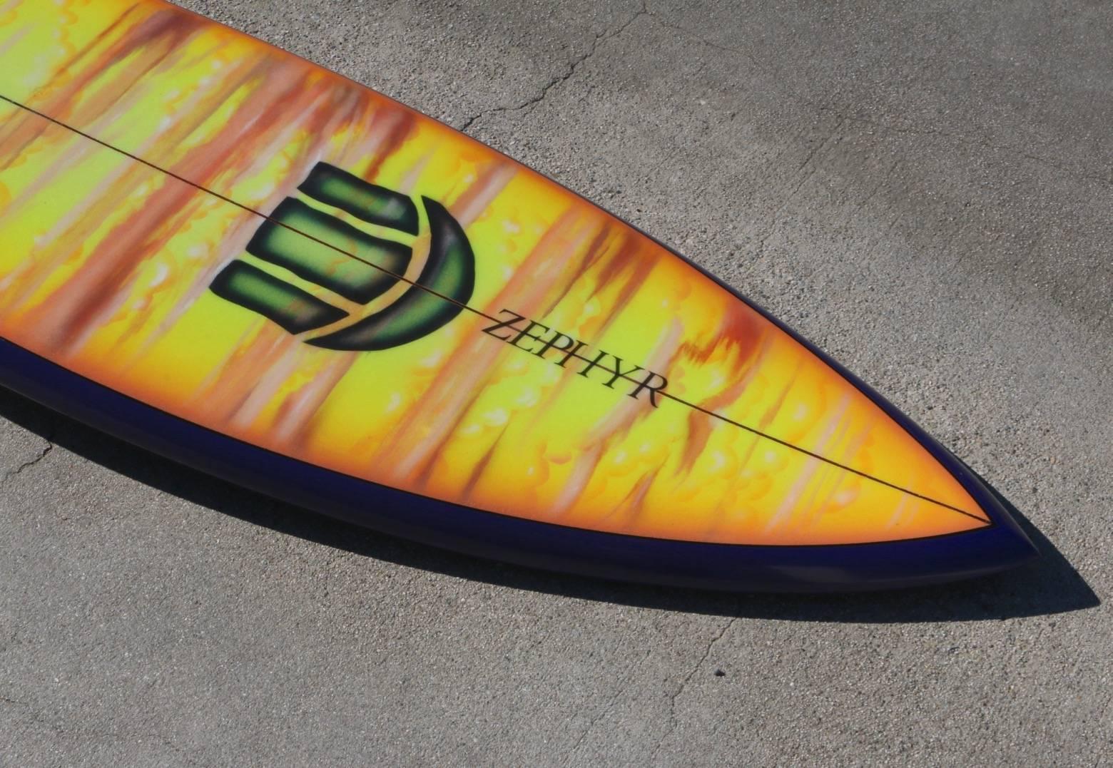 Zephyr Surfboard 1973 Fully Restored with Jeff Ho Fin, Dog Town California For Sale at 1stDibs