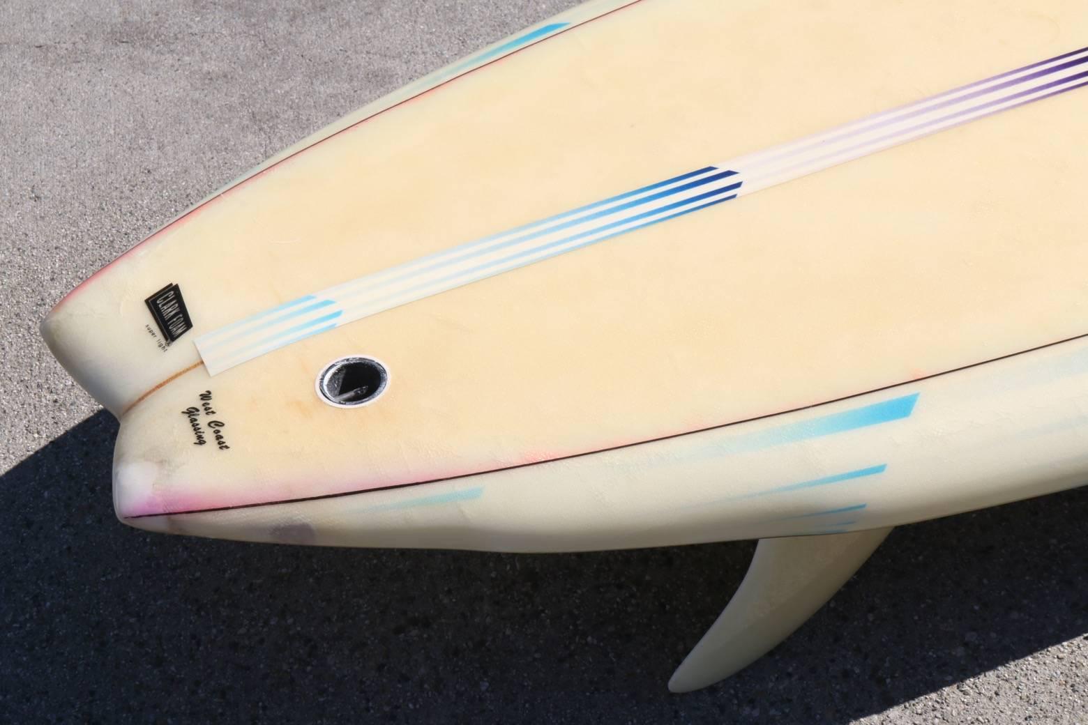 Lightning Bolt Surfboard with Black and Red Bolt, 1980s In Good Condition In Los Angeles, CA