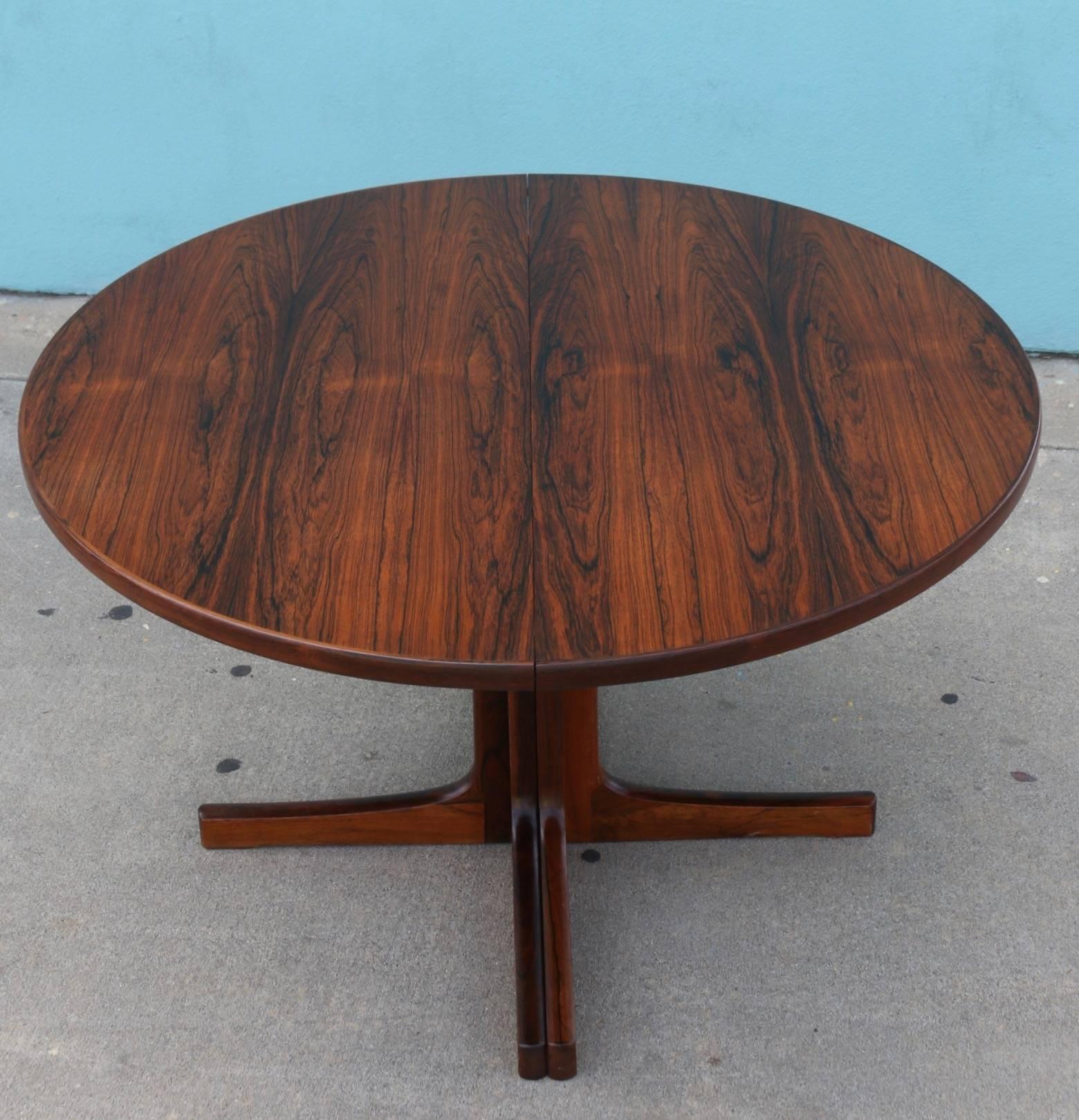 Late 20th Century Rosewood Dining Table, Round with Two Leaves, Danish, 1970s