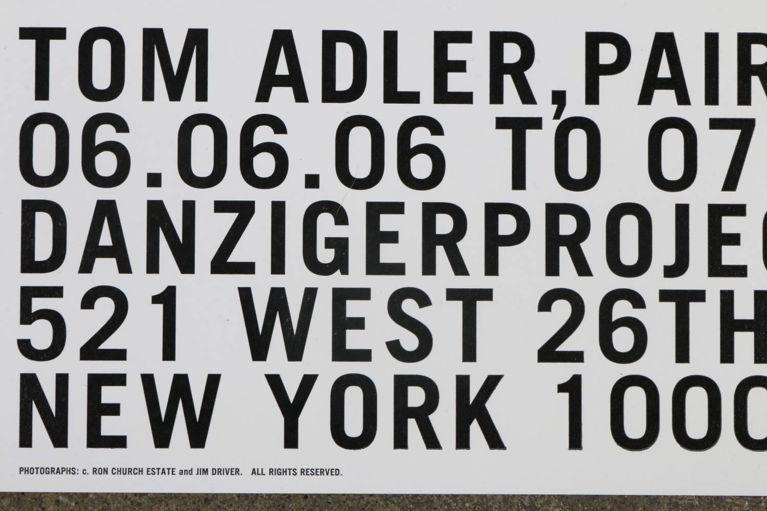Contemporary Tom Adler, Danziger Projects Exhibition Poster, 2006 For Sale