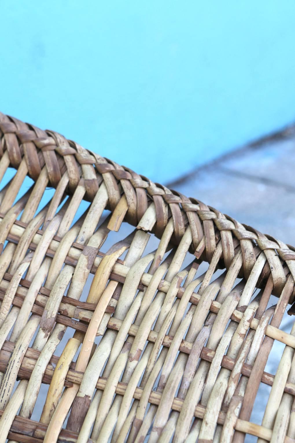 American Danny Ho Fong Tropi-Cal Rattan and Iron Sling Lounge Chair