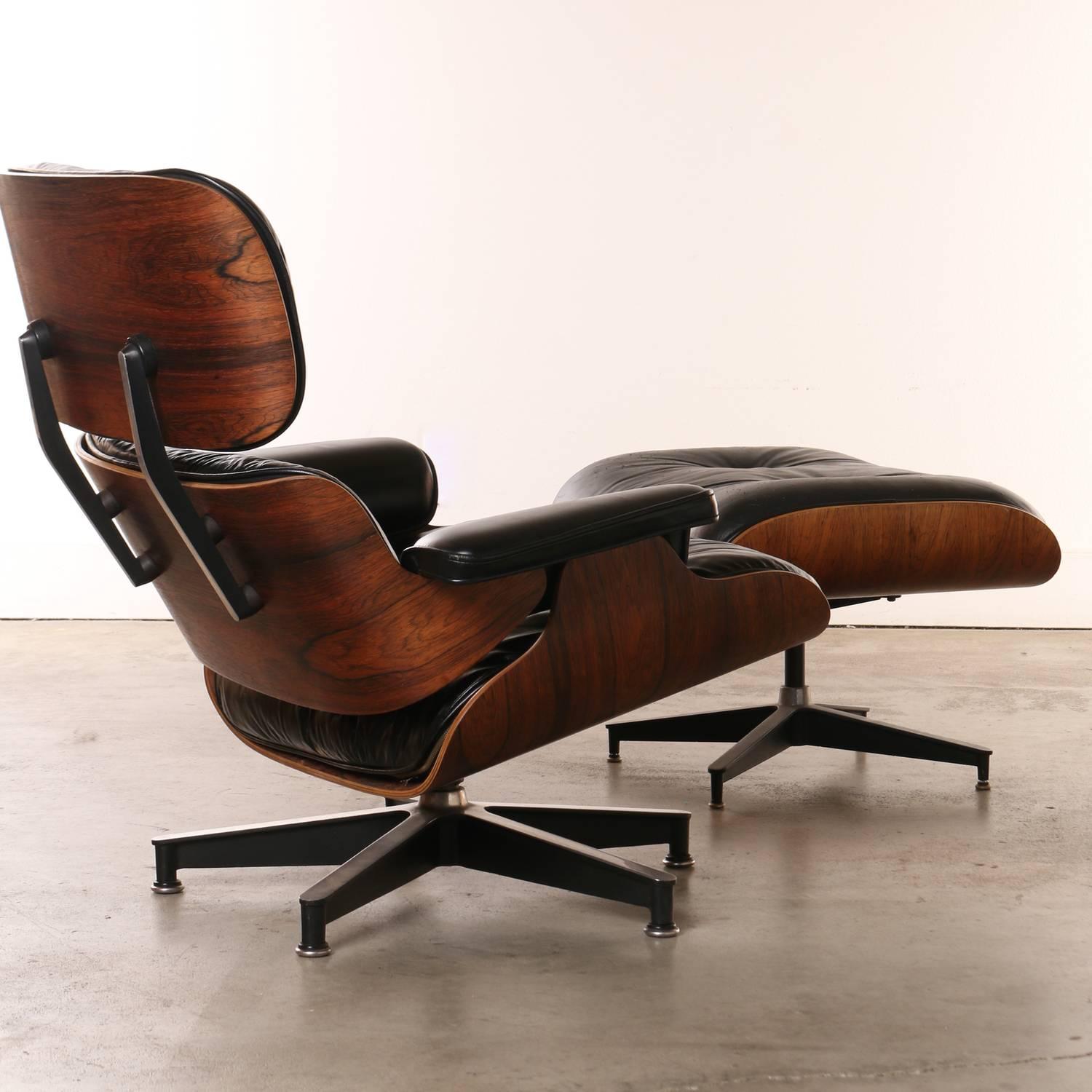 American Eames Rosewood Lounge Chair and Ottoman, Historically Important Venice CA 1960s