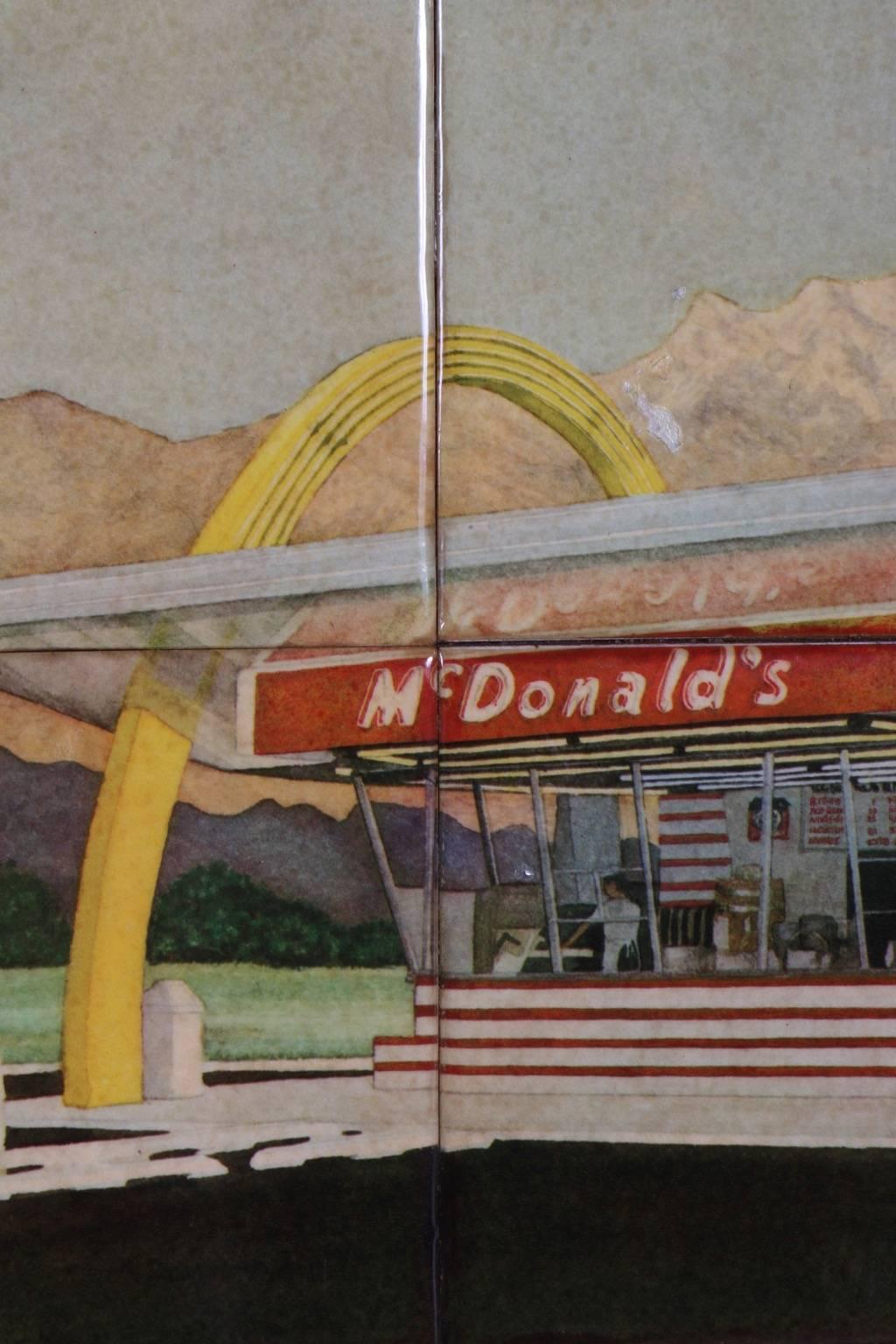 Rare McDonald's Commemorative Ceramic Tile Plaque, 1984 In Good Condition In Los Angeles, CA