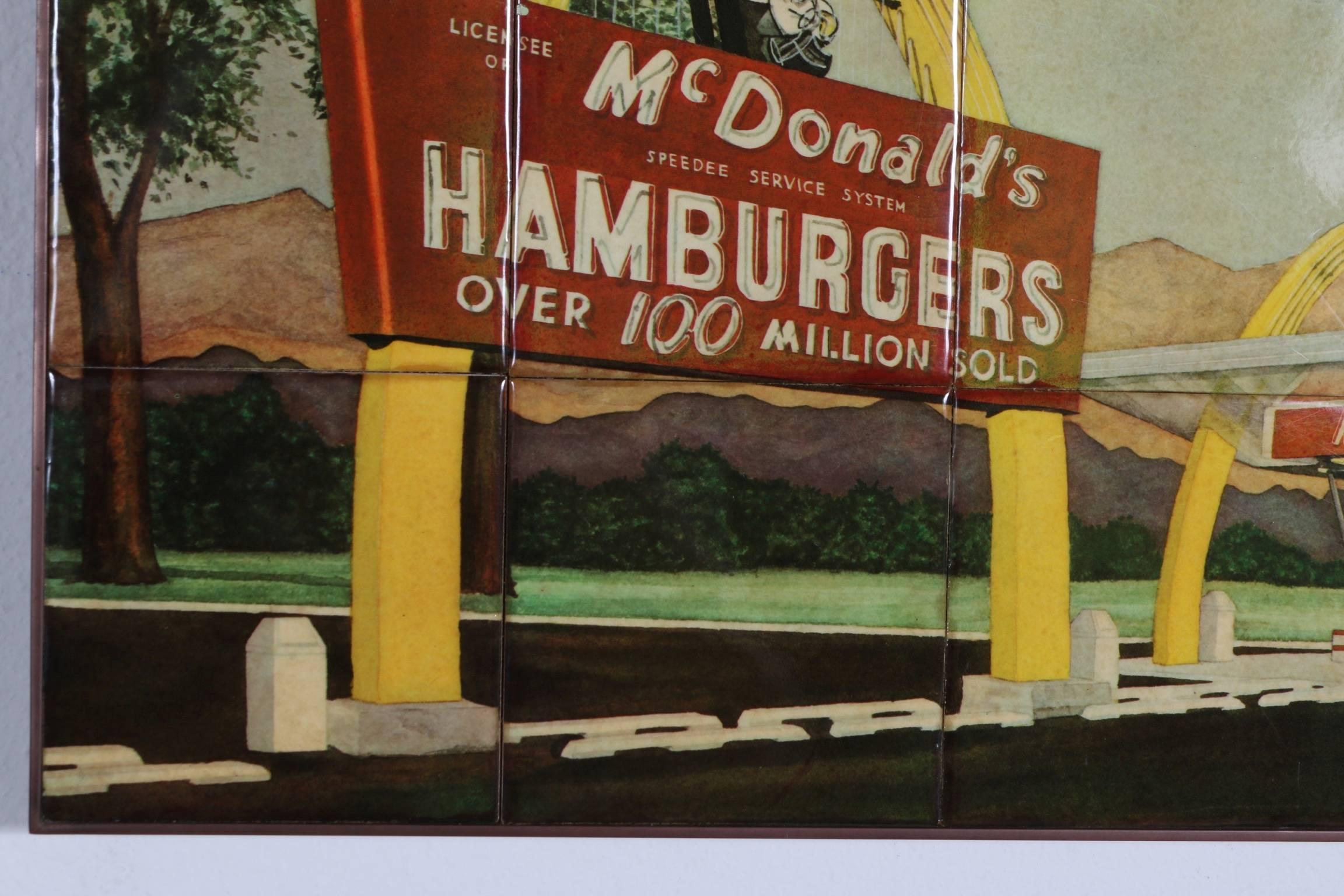 Late 20th Century Rare McDonald's Commemorative Ceramic Tile Plaque, 1984