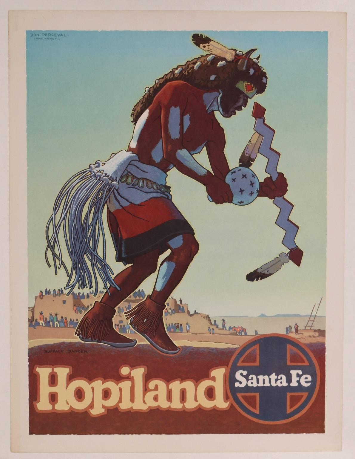 American Set of Five Original 1940s Santa Fe Railroad Travel Posters