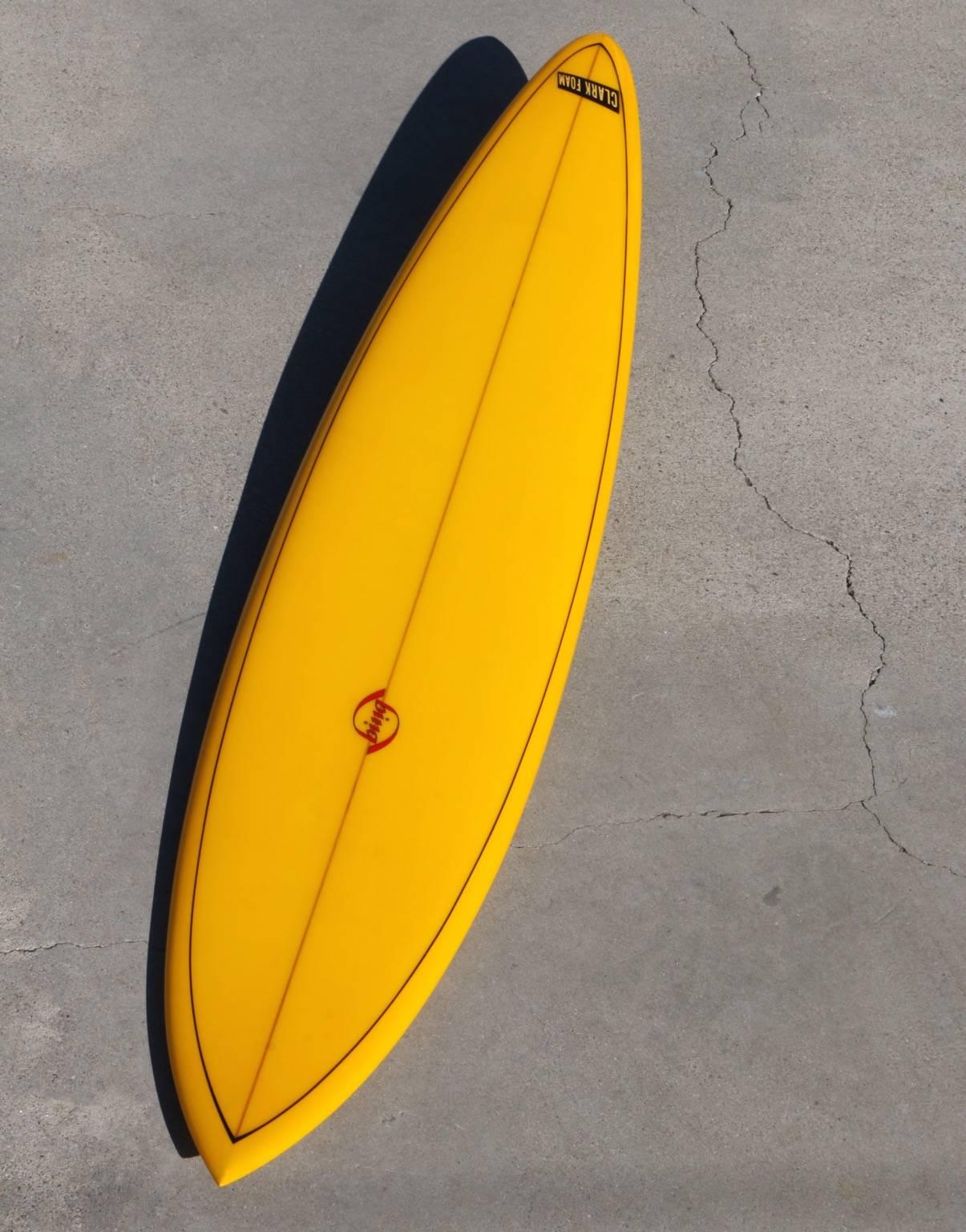 This Bing Surfboard was lovingly shaped by master shaper Mike Eaton. The board was restored by Mr Surf himself, Randy Rarick. The beauty of Rarick restorations are A, they are always beautiful and B, he understands what the shaper was doing when