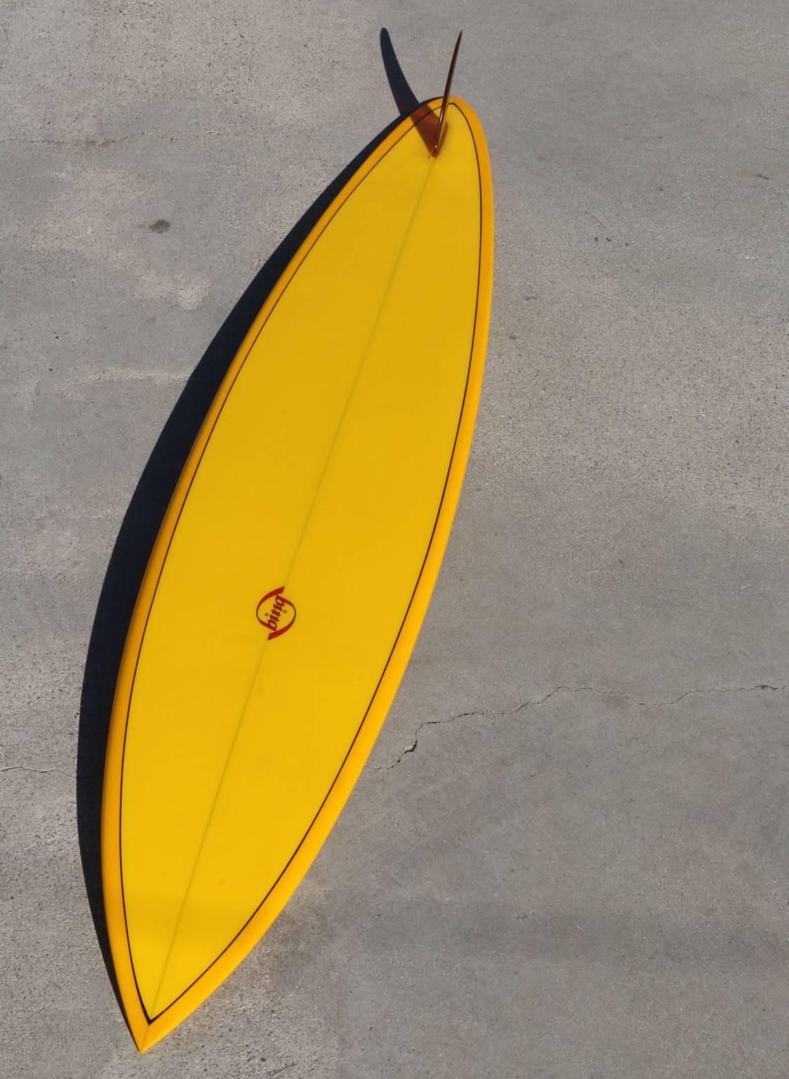 Mid-Century Modern Early 1970s Mike Eaton Shaped Bing Surfboard, Fully Restored