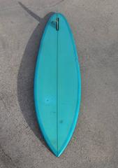 Plastic Fantastic Solid Turquoise Blue, Short Board Surfboard Circa 1970s