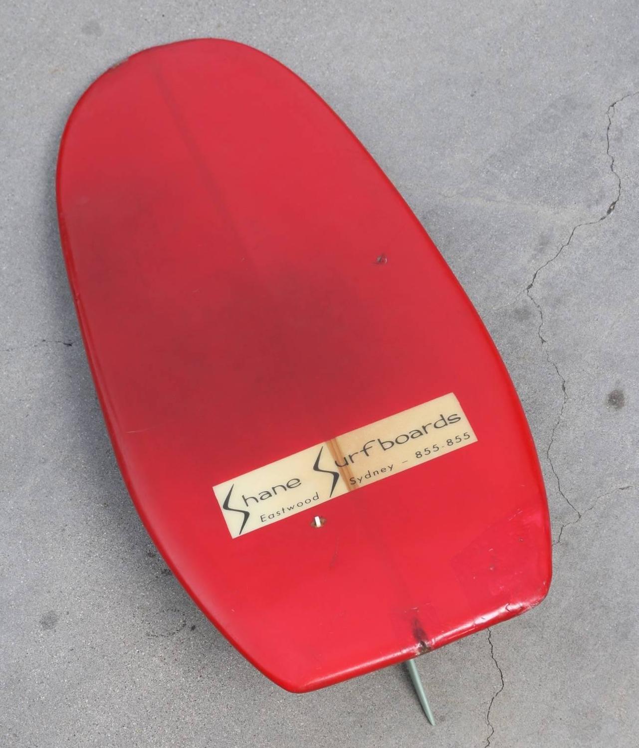 Red Shane Surfboards Paipo Belly Board Sydney, Australia Circa 1965 For