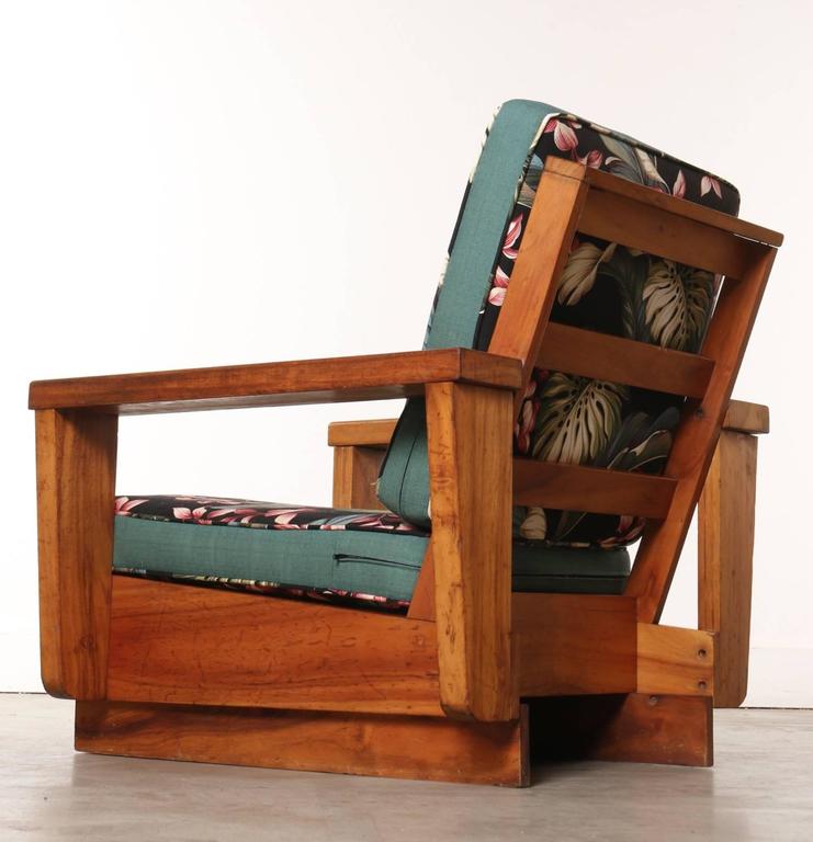 Pair of 1940s Hawaiian Koa Wood Club Chair at 1stdibs