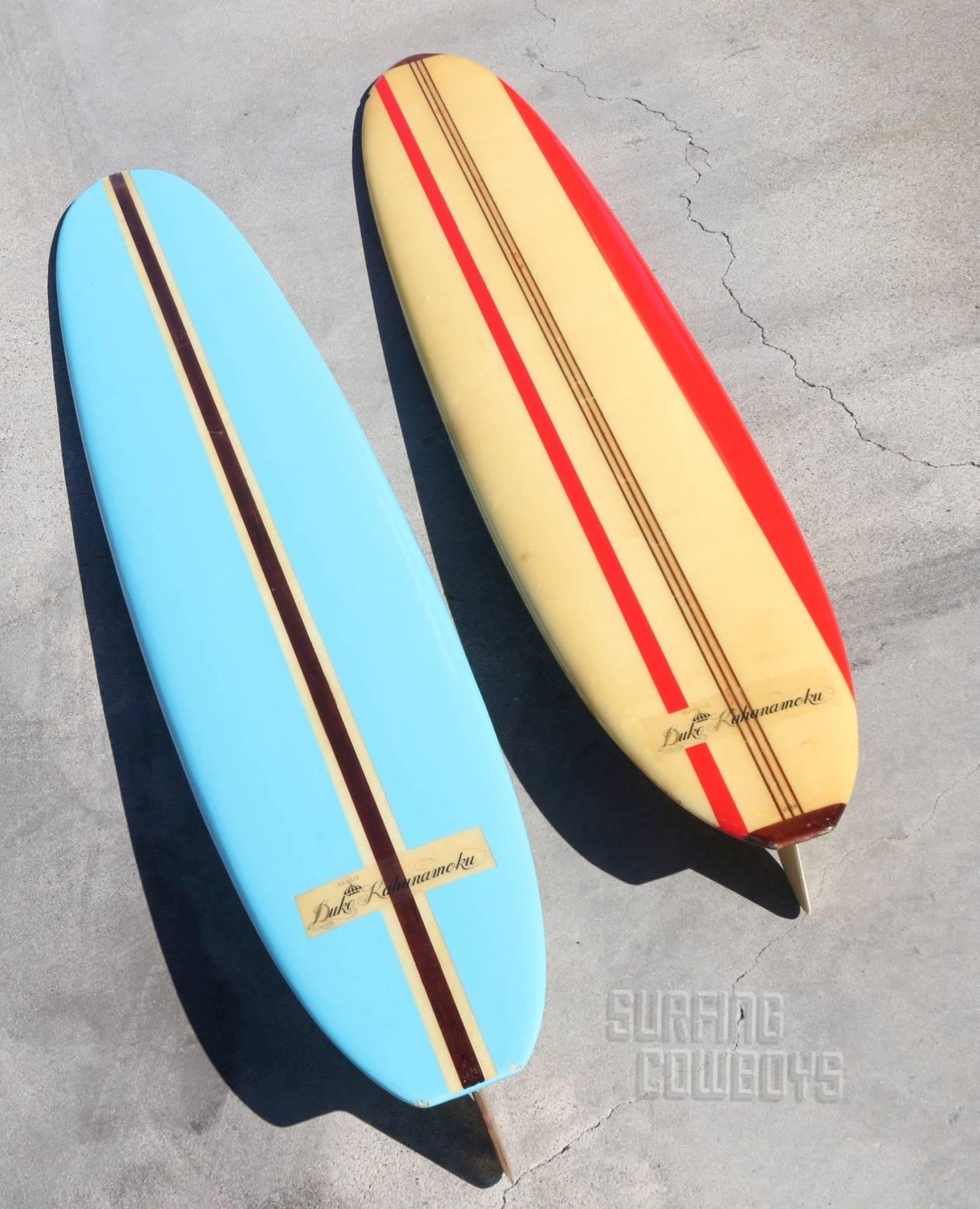 Duke Kahanamoku All Original 1965 Vintage Surfboard, Sky Blue, Redwood Stringer 3