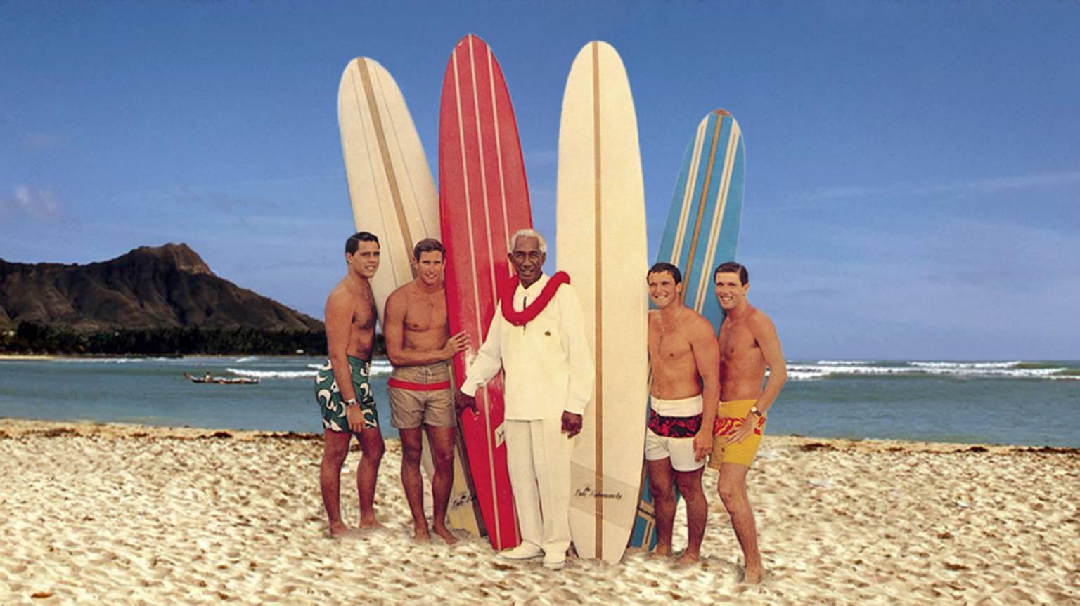 Original Duke Kahanamoku Longboard Surfboard with Red Stripes circa 1965   2