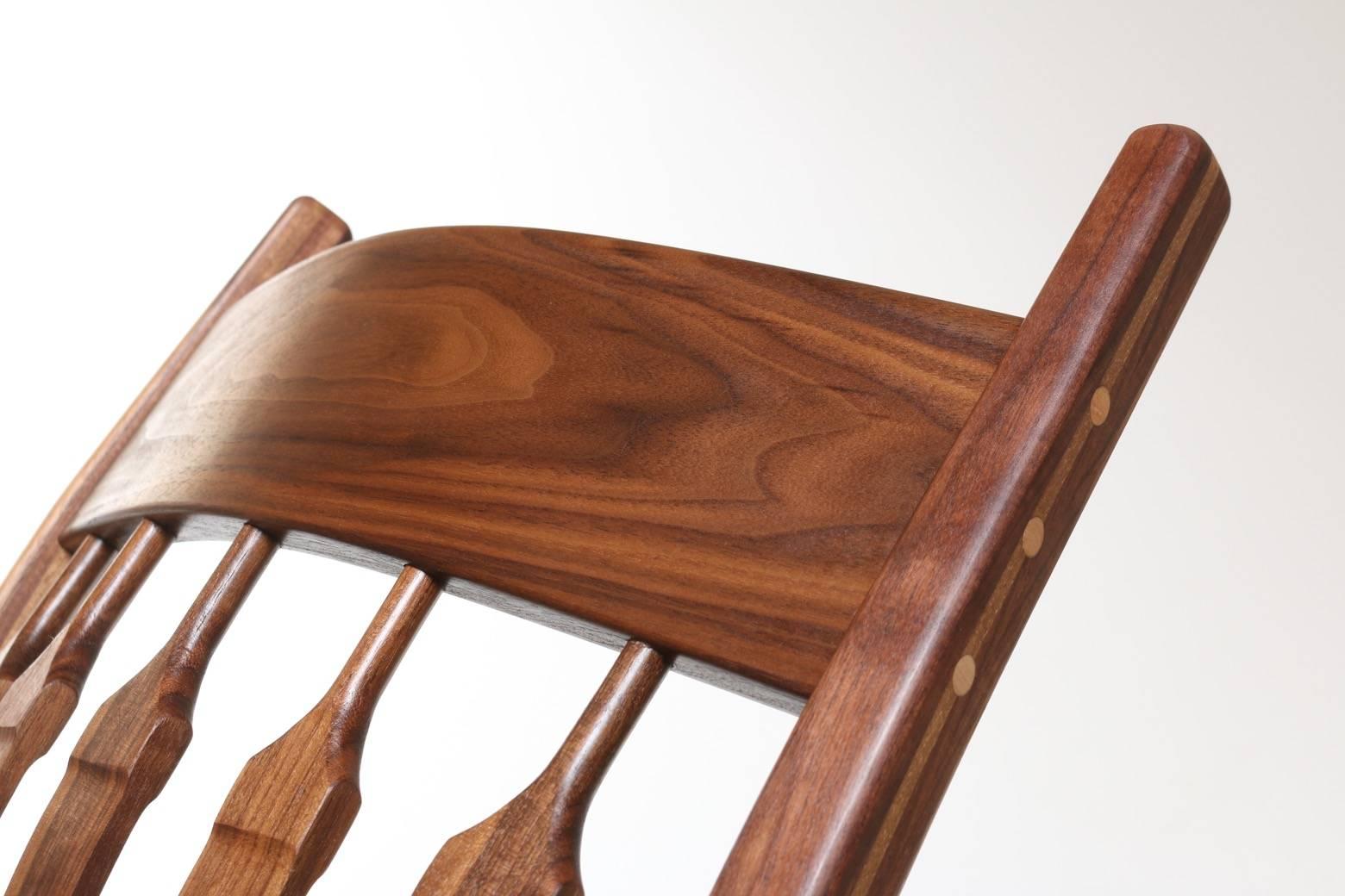 California Craftsman Wooden Rocking Chair, Dark Walnut 3