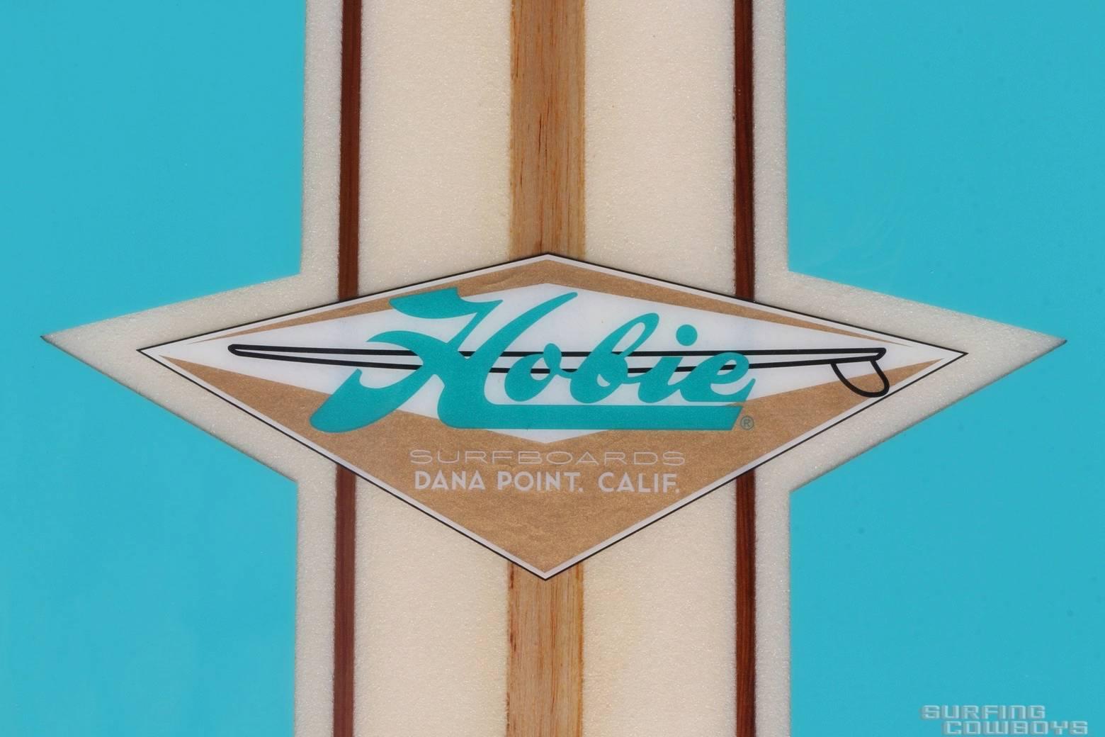 Early 1960s Three Decal Hobie Surfboard Fully Restored, Eggshell Blue In Excellent Condition In Los Angeles, CA