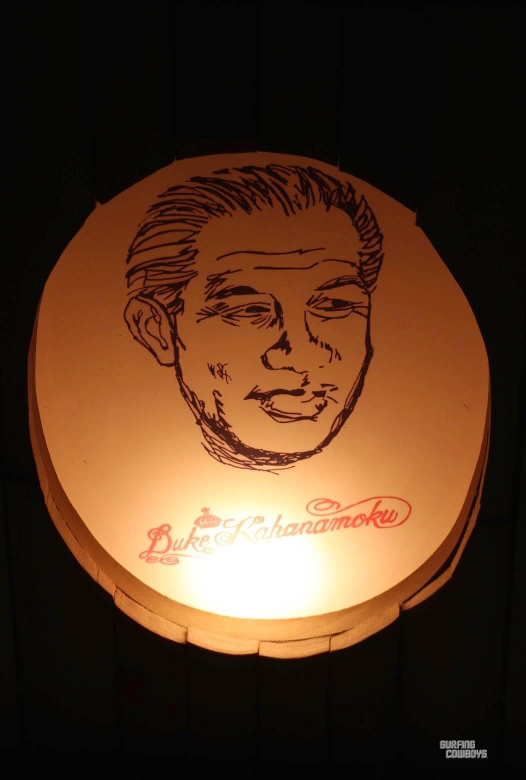 Duke Kahanamoku, Father of Modern Day Surfing, Collectible Skateboard Lamp For Sale 2