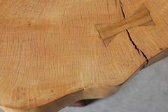 Artisan Crafted Wood Side Table with Butterfly Joint
