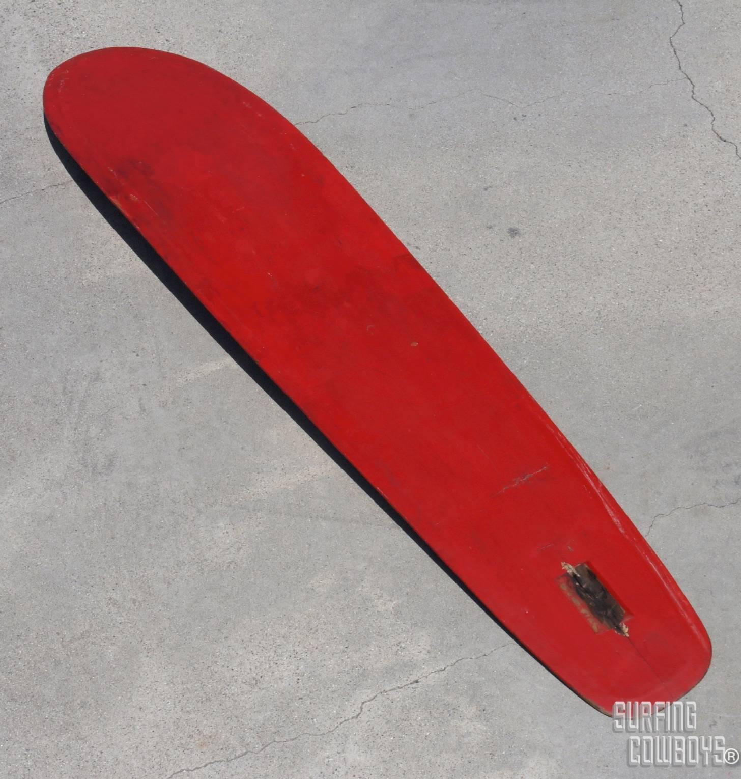 American 1920s Bentwood Surfboard with Original Painted Tiki Decoration For Sale