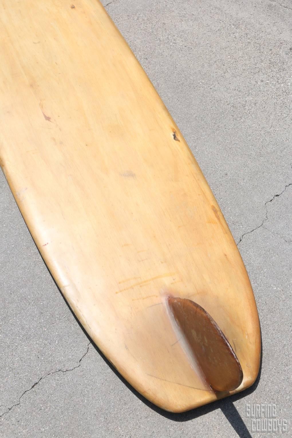 American Balsa Wood Surfboard, Circa 1950, All Original, Signed by Hobie Alter For Sale