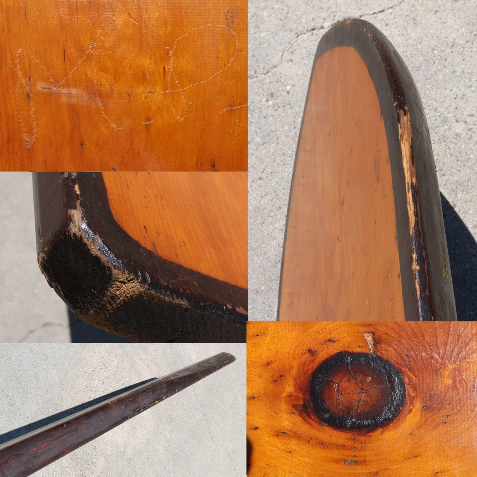 Solid Wood Surfboard, circa 1920s, Hand Shaped, All Original  For Sale 2