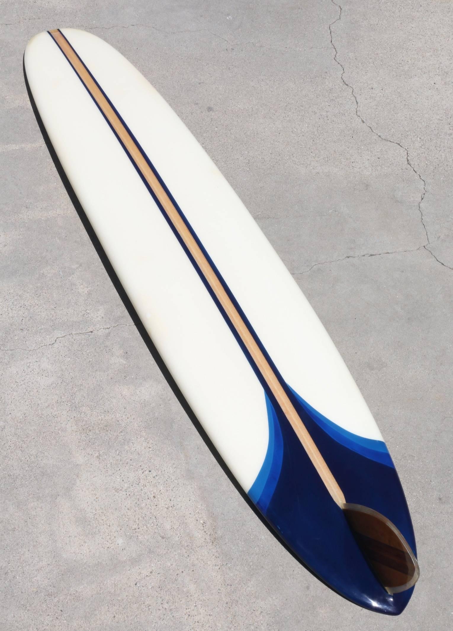 1963 Fully Restored Bing Surfboard, California, Blue, White 3