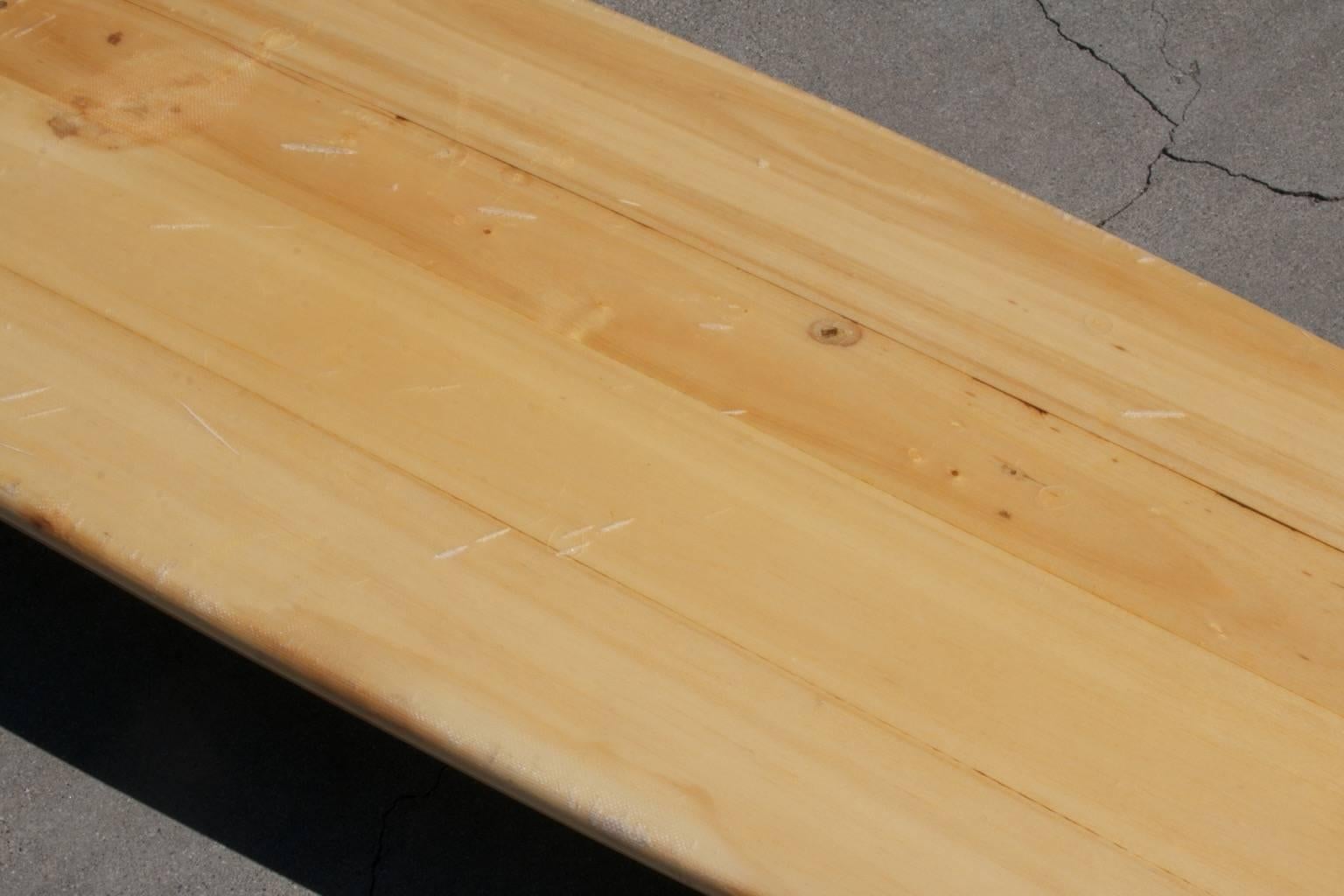 Balsa Wood Surfboard, Downhome Shaped by Tom Gaglia, California, 1970s For Sale 1