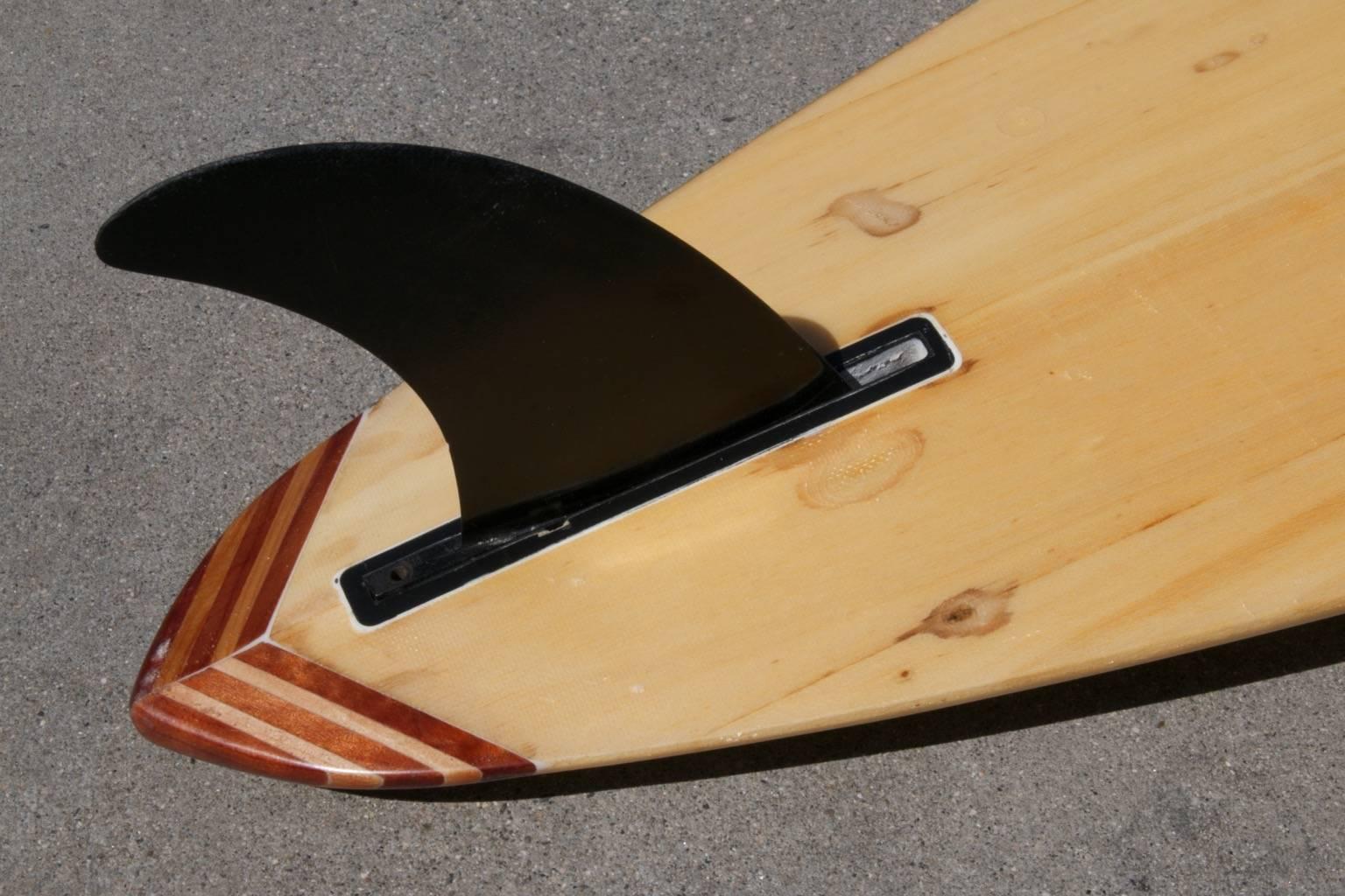 Balsa Wood Surfboard, Downhome Shaped by Tom Gaglia, California, 1970s For Sale 3