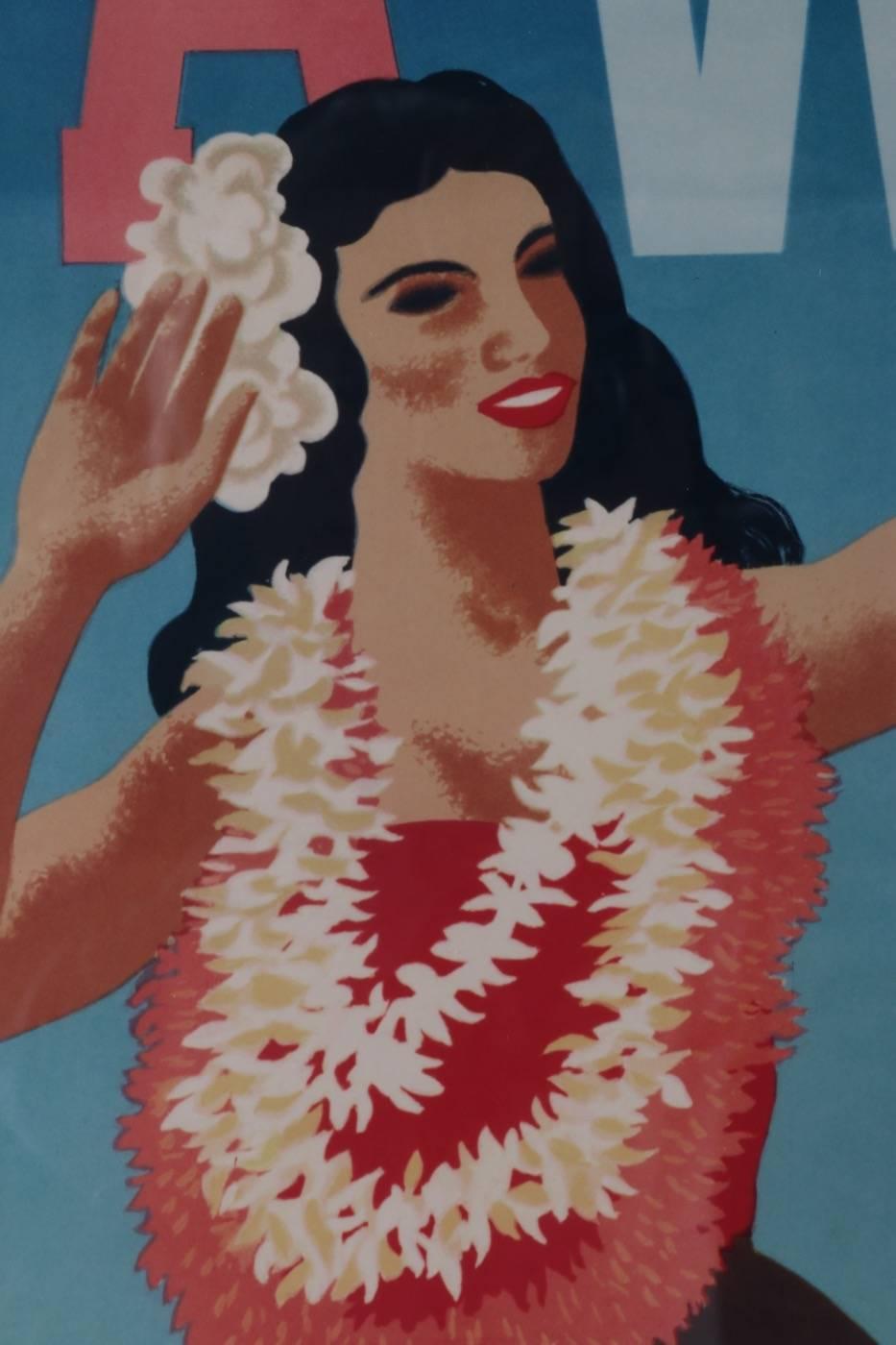 American Hawaii Travel Posters, Original 1960, United Airlines, PAN AM For Sale