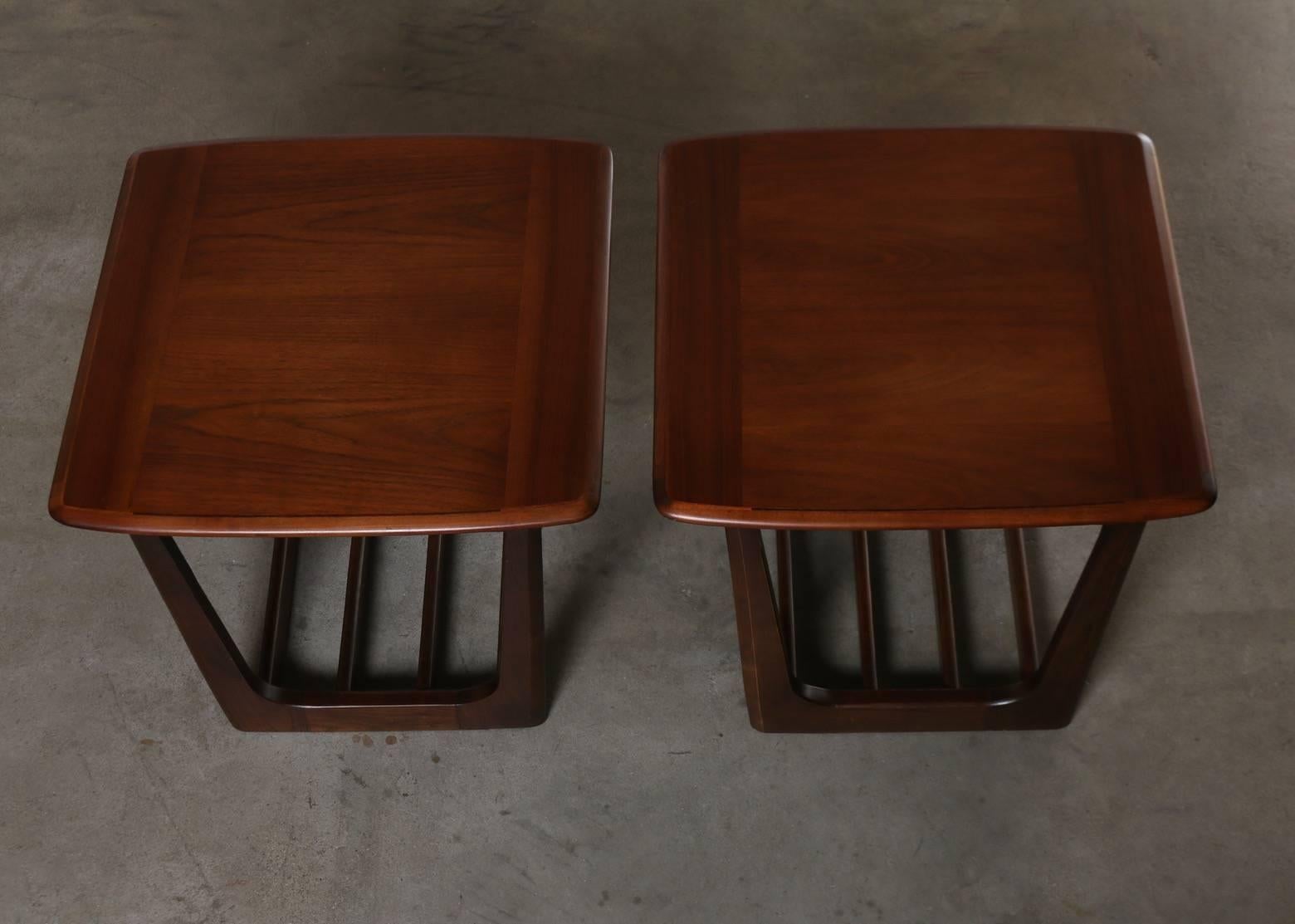 American Walnut Side Table Pair, Mid-Century