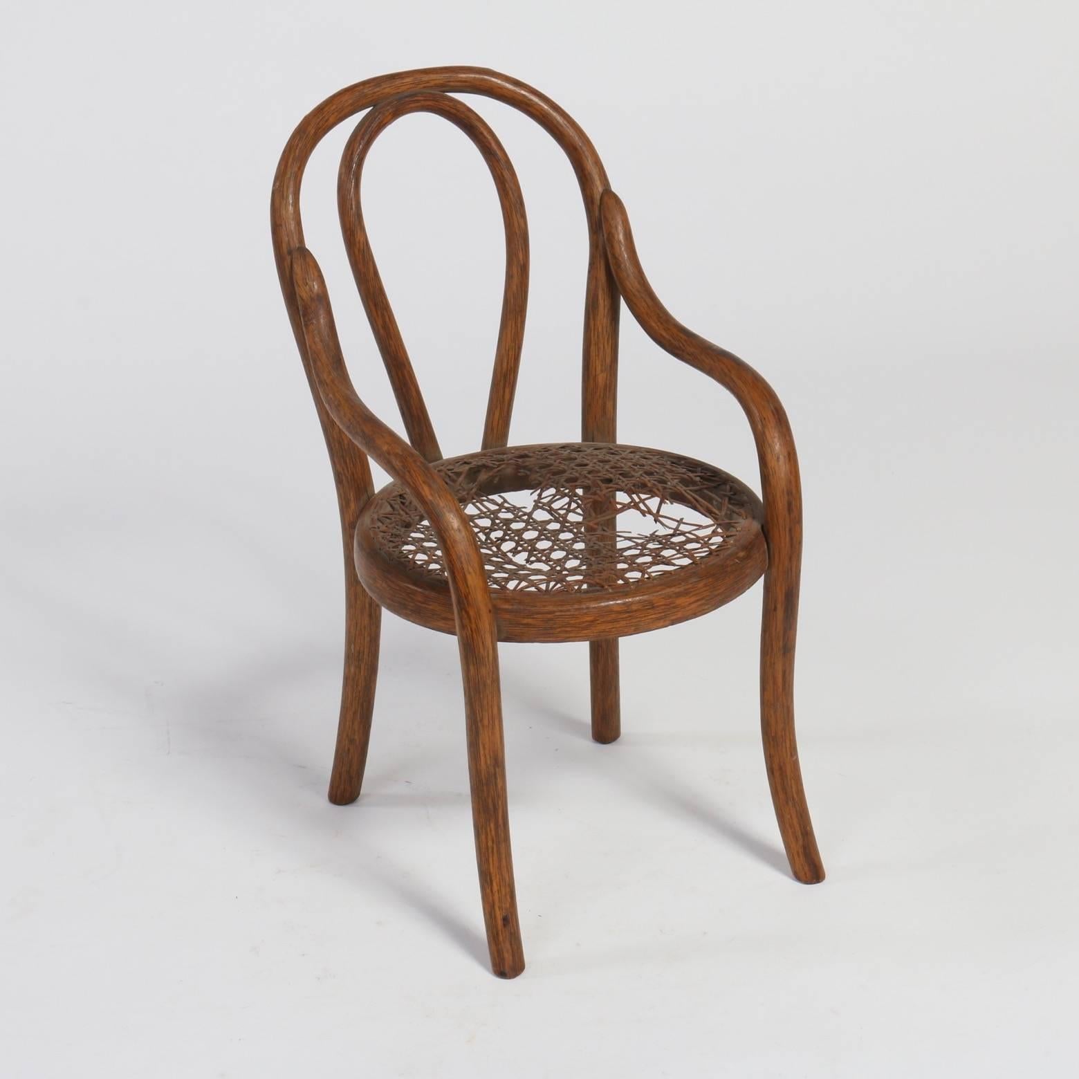 Cane Thonet Bent Beechwood Doll Furniture, circa 1875, Rare and Important For Sale