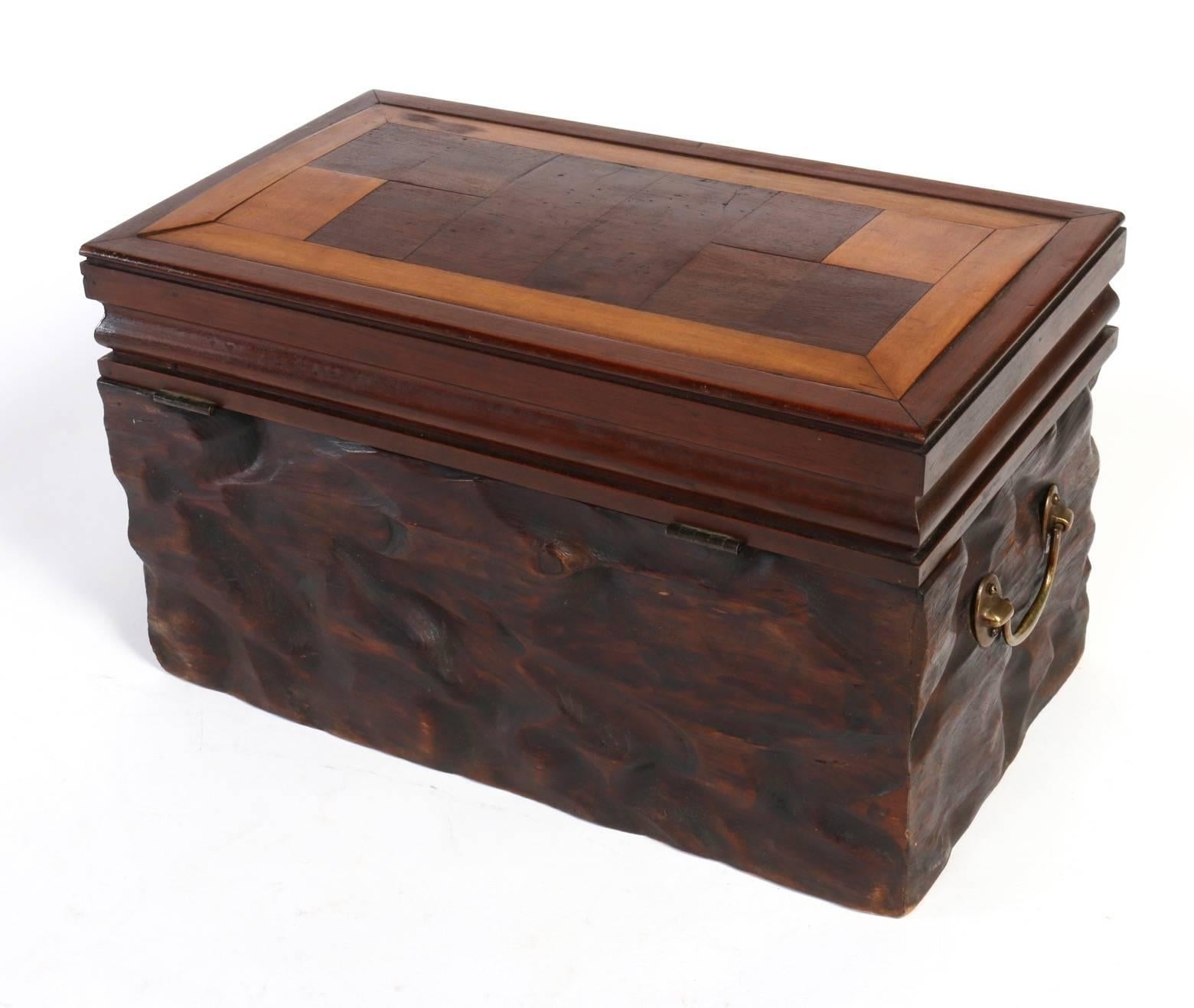Wooden Box with Marquetry Top, circa 1890 For Sale 3