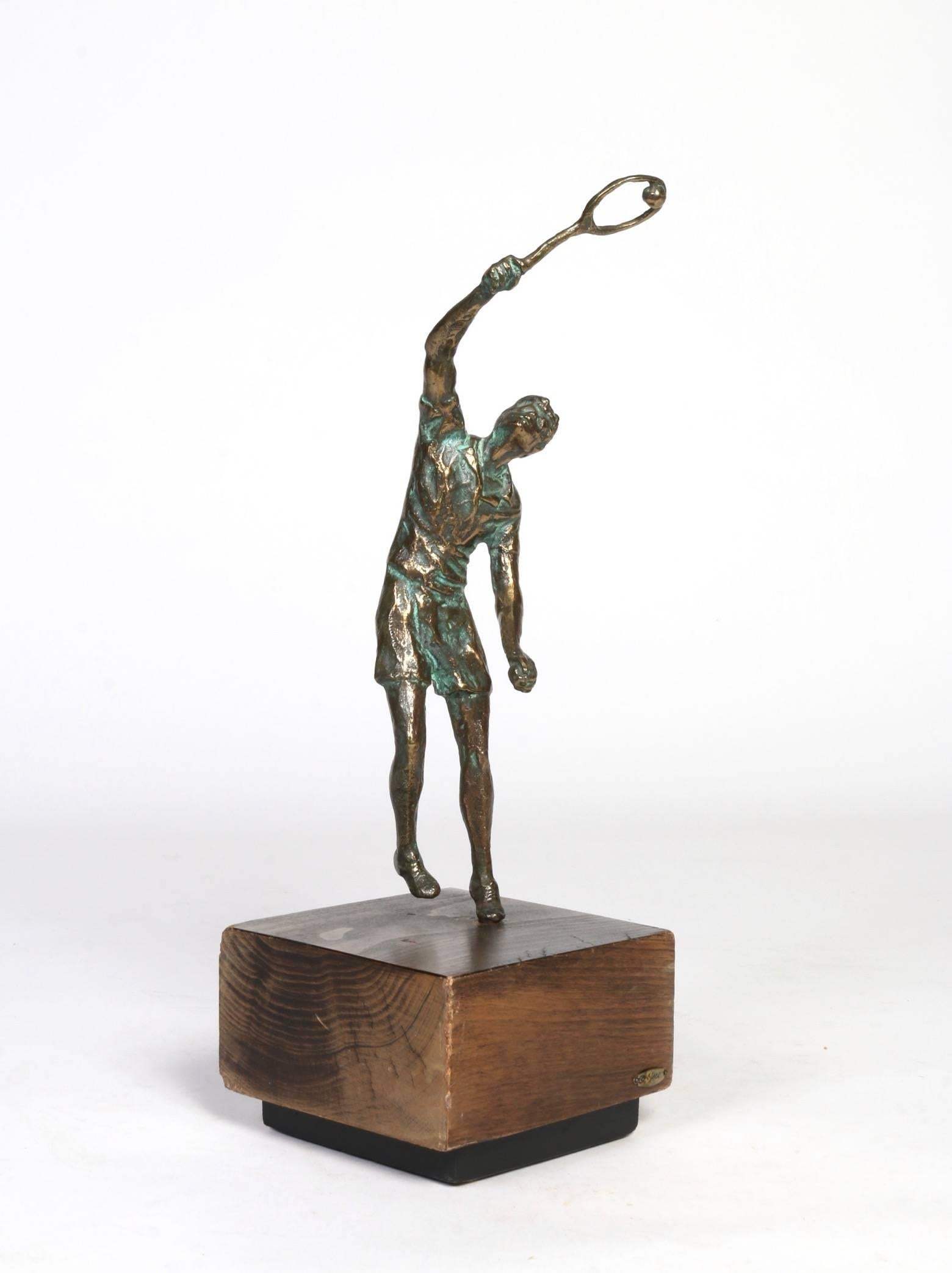 Curtis Jere Bronze Figural Sculpture of Tennis Player.  Fabulous detail - looks amazing from all angles.  A wonderful gift or decorative table top decoration for the tennis player in your life. 