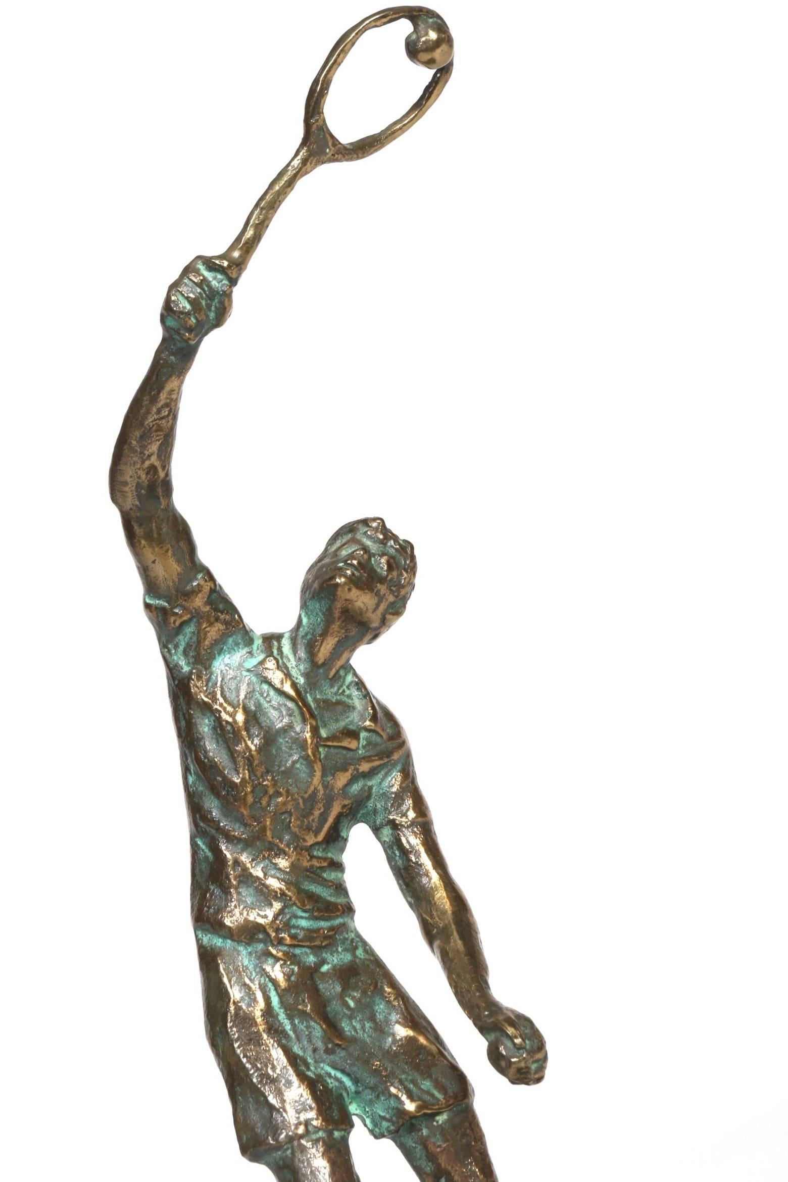 North American Curtis Jere Bronze Tennis Player Sculpture