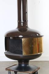 Fireplace in Chocolate and Brass by Gerald L. Jonas for Fire Drum Corp, 1960