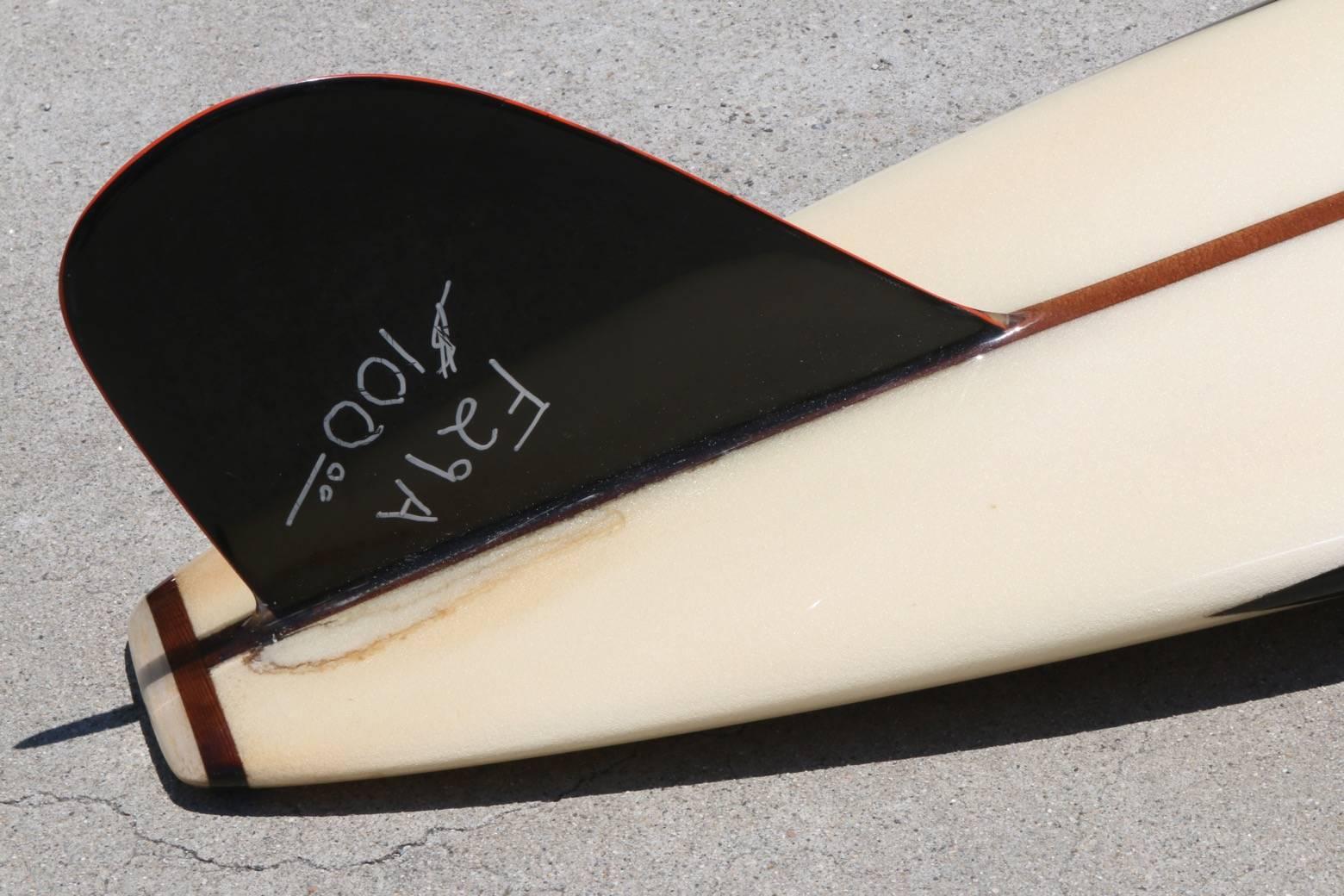 Mid-Century Modern Early 1960s Santa Cruz California Longboard Surfboard by Olson