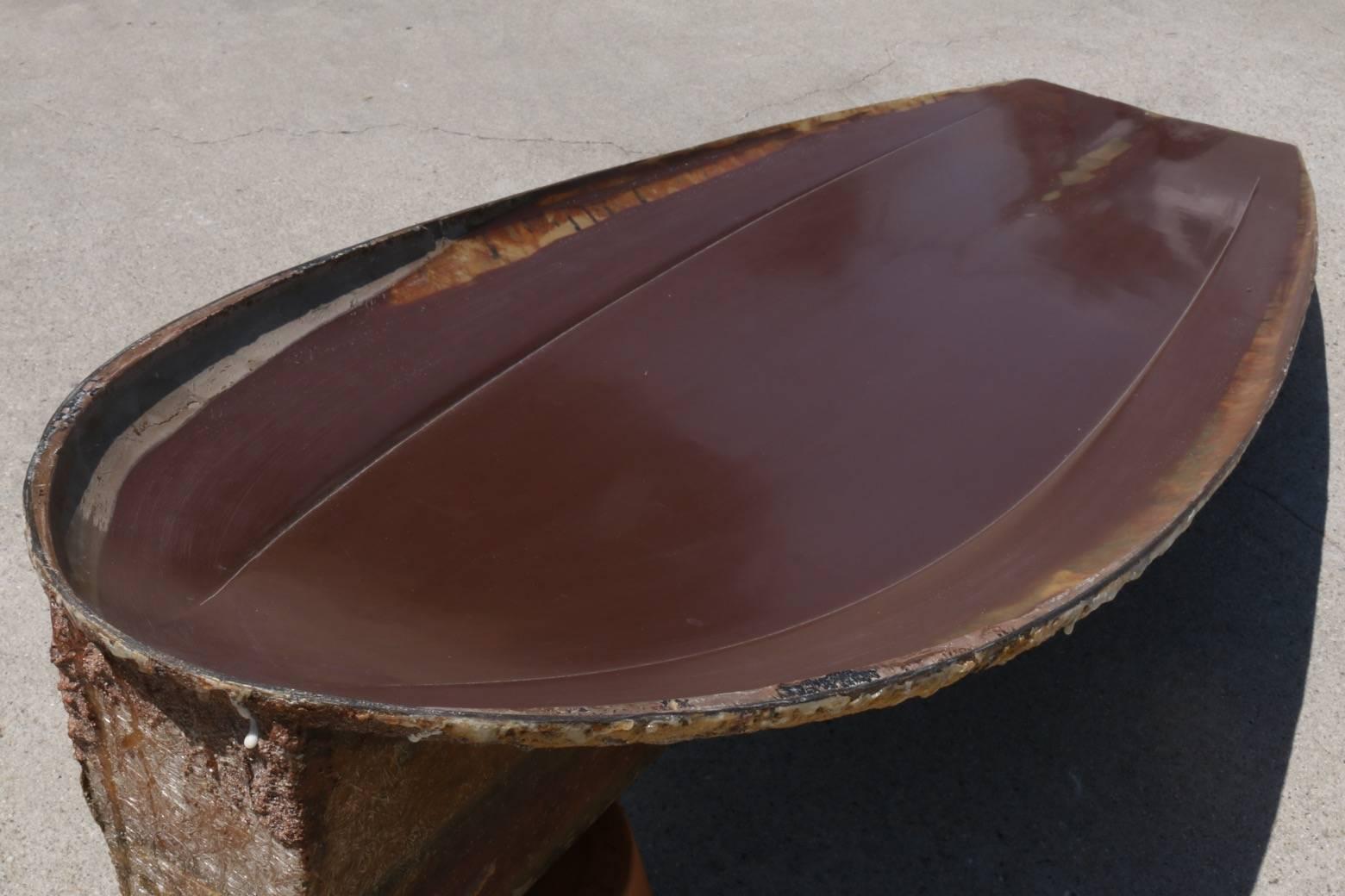 This early 1970s George Greenough Spoon Kneeboard mold, authenticated by Greenough himself is one of the rarest surf items on sale anywhere. For the surf collector or surf shacks decorator who wants a true piece of surf history to display in their