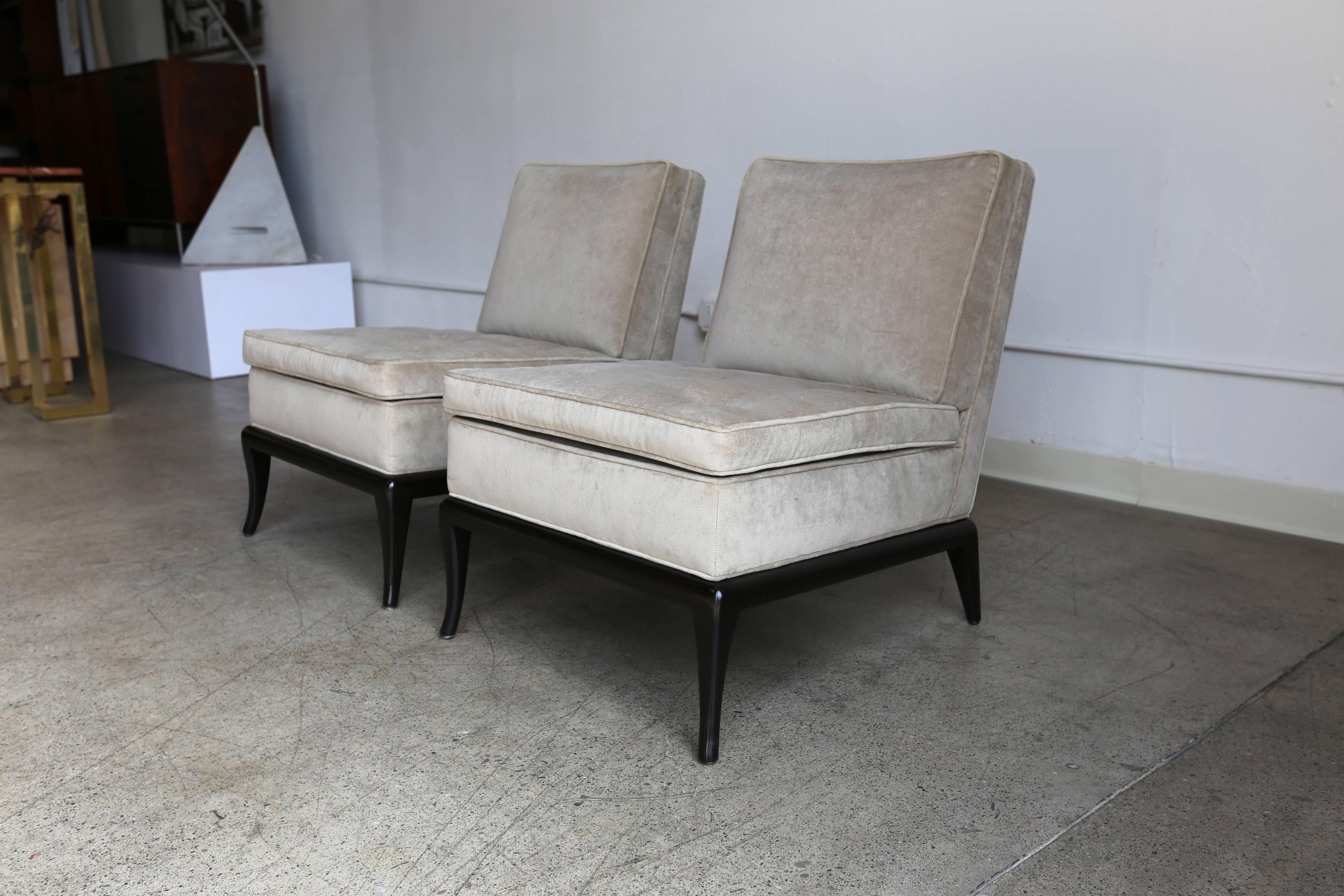 Mid-Century Modern Pair of Slipper Chairs by T.H. Robsjohn-Gibbings for Widdicomb