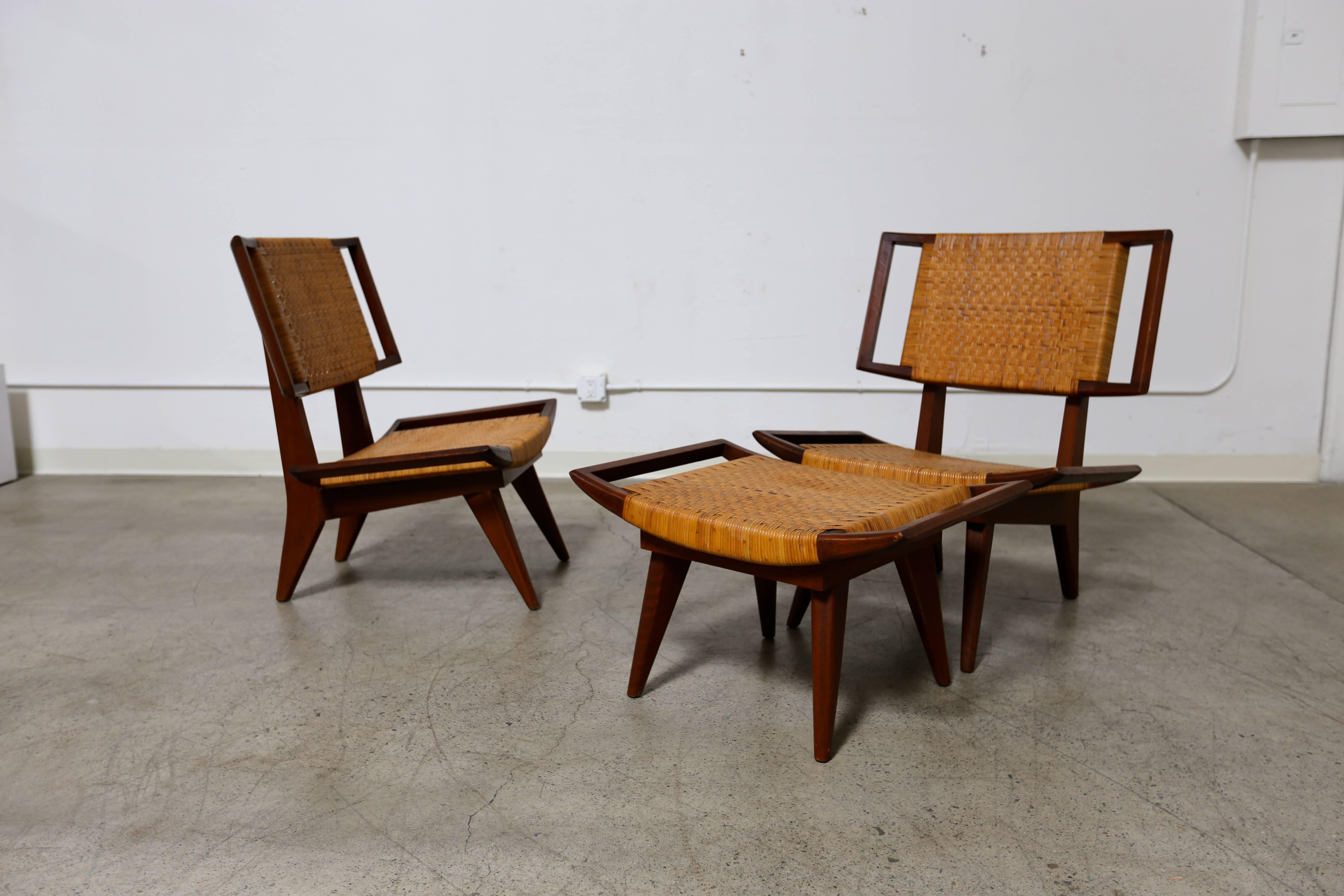 20th Century Rare Pair of Lounge Chairs by Paul Laszlo